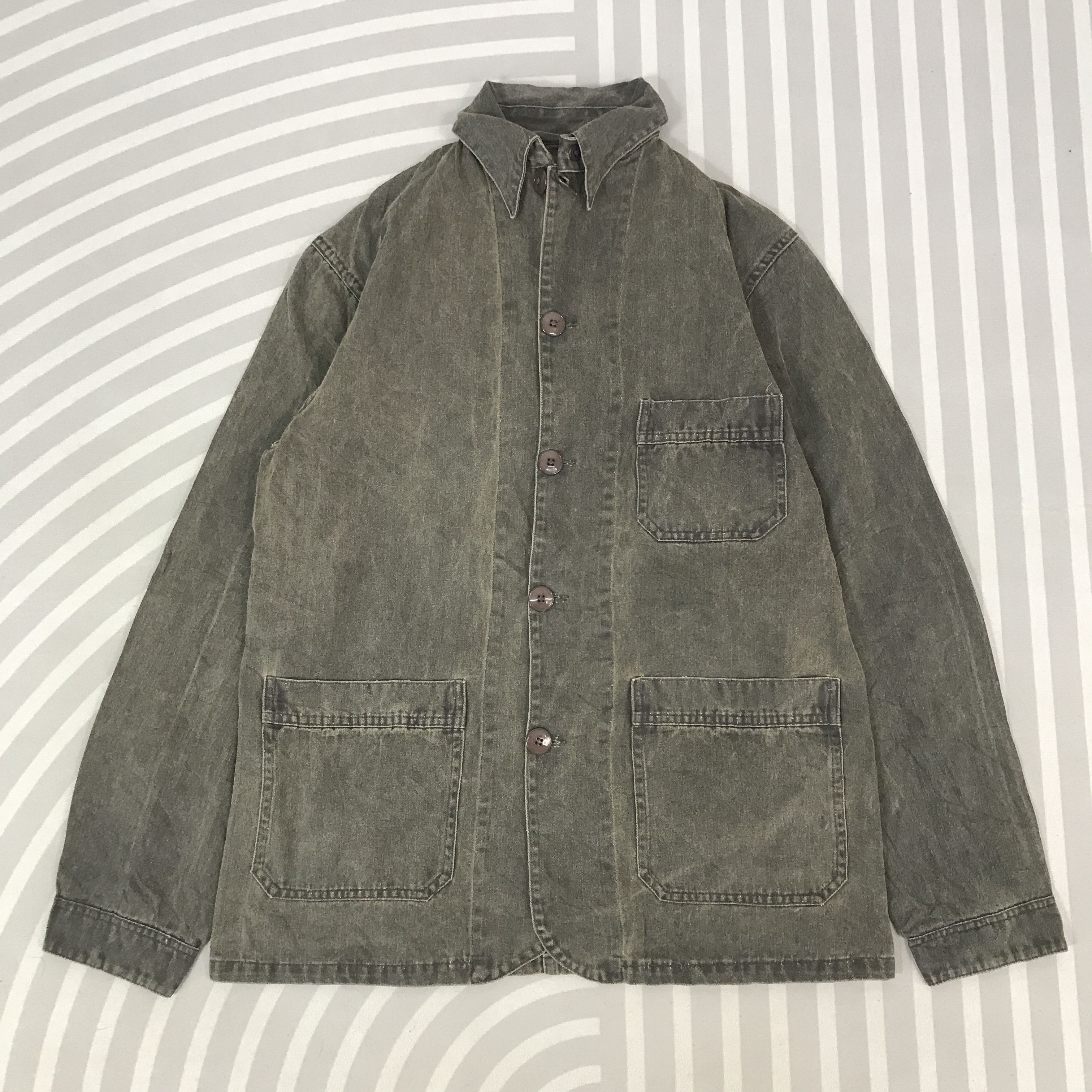 Danton × Vintage Vintage Danton Black faded Button Jacket Size US L / EU 52-54 / 3 - 1 Thumbnail