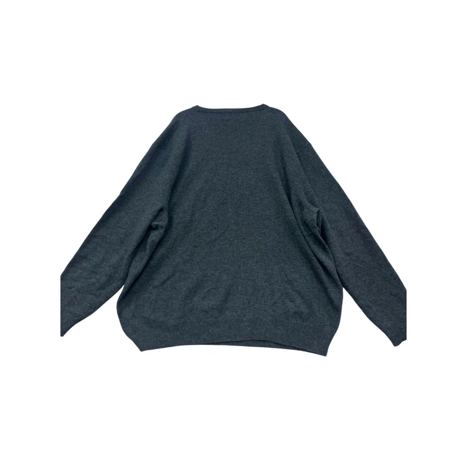 Polo Ralph Lauren Polo Ralph Lauren Sweater V-Neck 5X Lambswool Charcoal Grey Mens Pullover Knit Logo Long Sleeve Regular Vintage No Size US XXL / EU 58 / 5 - 2 Thumbnail