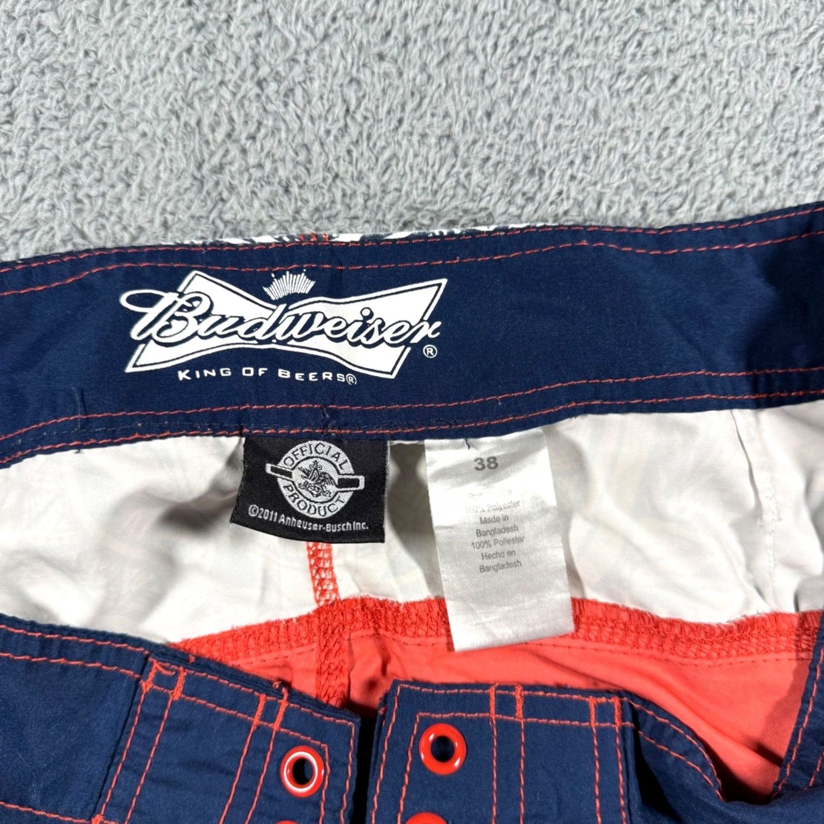 Budweiser Budweiser Board Shorts Mens 38 King of Beers Color Block Blue Orange Size US 38 / EU 54 - 3 Thumbnail