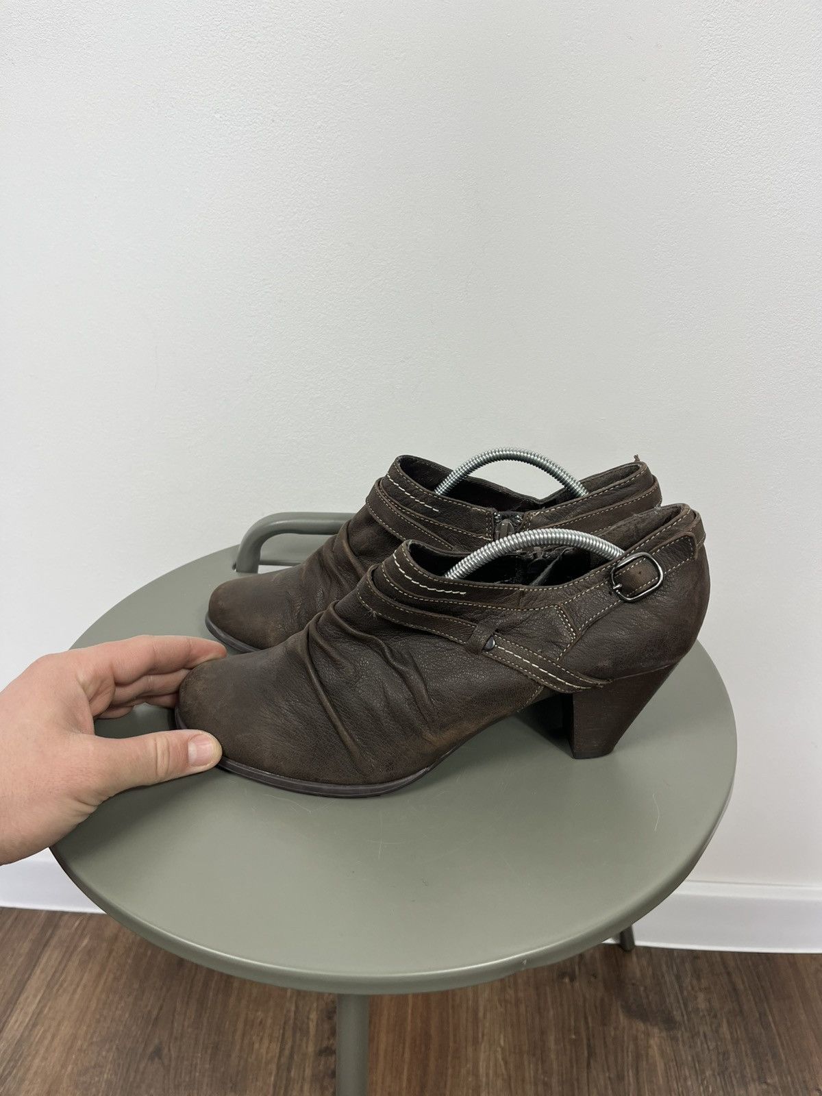 Other Women’s Brown Leather Ankle Boots Heels 41 Size US 10 / IT 40 - 4 Thumbnail
