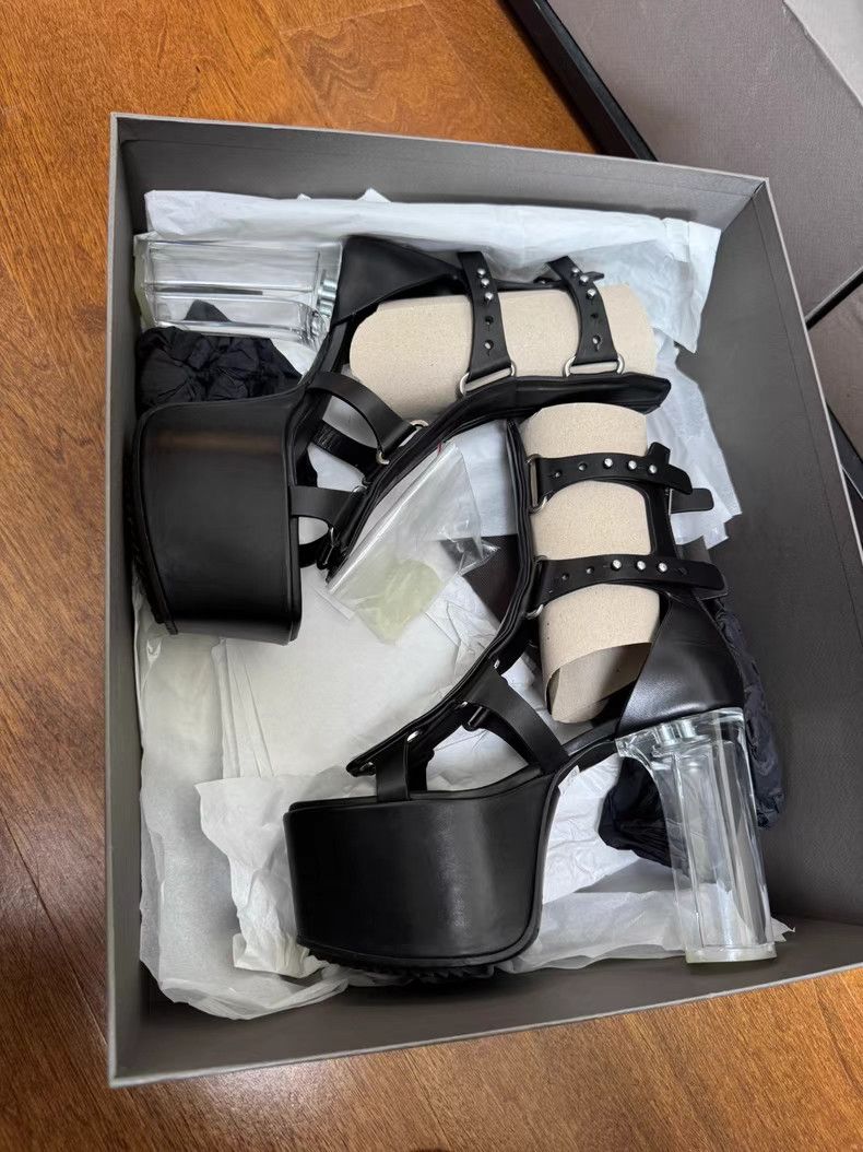 Rick Owens Rick Owens Roman Studded Kiss Boots Sandals Q8 Size US 7 / IT 37 - 3 Thumbnail
