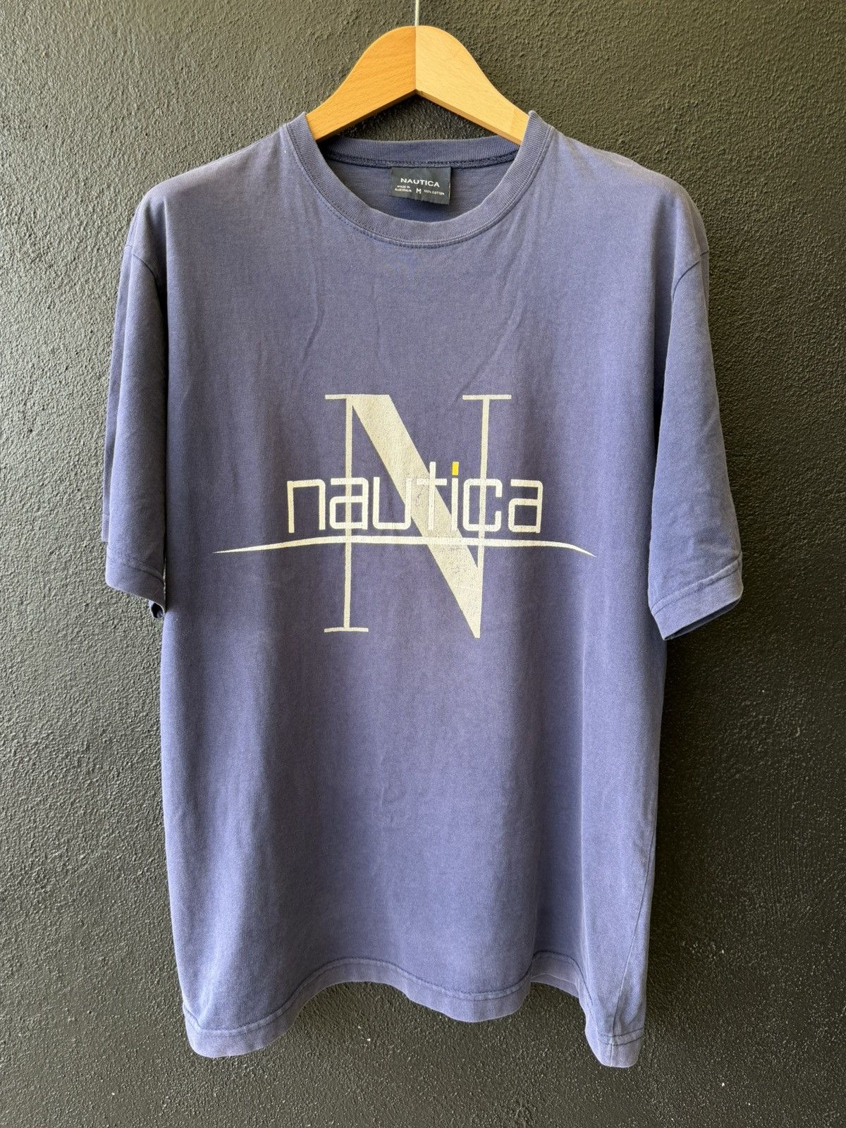 Diamond Supply Co. × Nautica Vintage 90s Nautica Spell Out Big Logo T-Shirt Blue Men's L Size US L / EU 52-54 / 3 - 1 Thumbnail