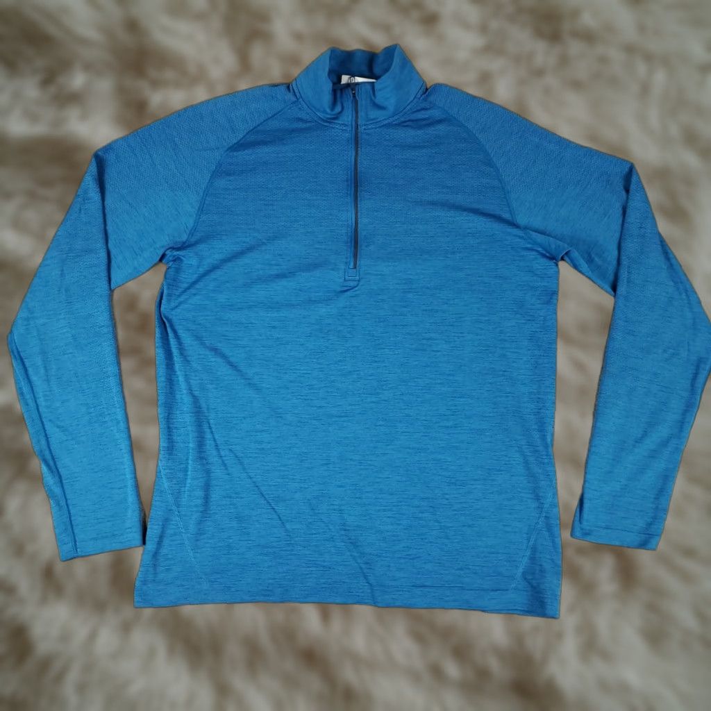 Lululemon Lululemon T Shirt Mens XL Blue 1/2 Zip Up Tech Active Training Long Sleeve Shirt Size US XL / EU 56 / 4 - 1 Thumbnail