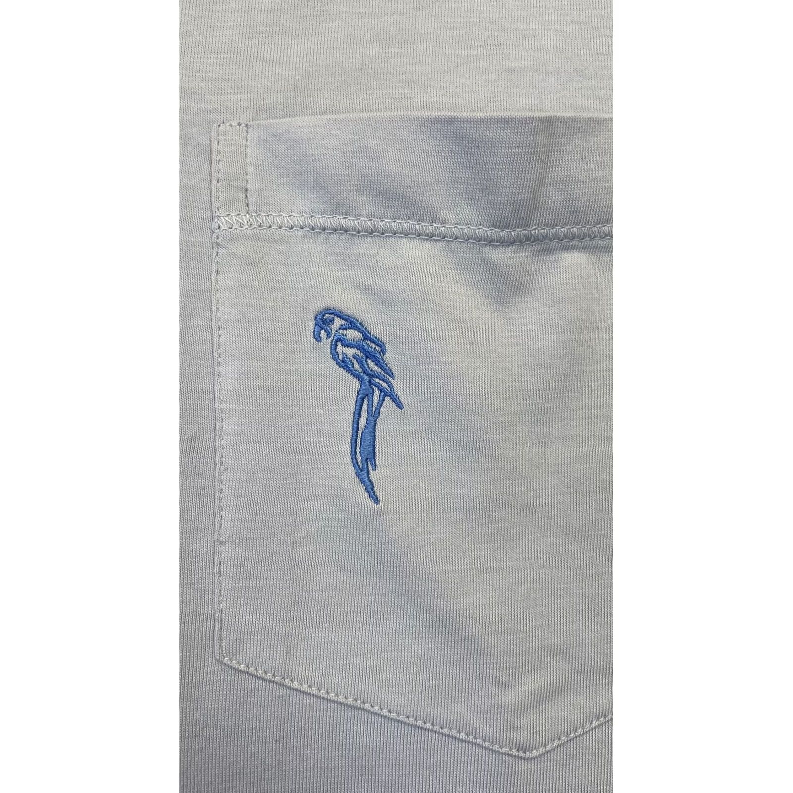Vintage Caribbean Shirt Mens 2XB Big & Tall Light Gray Supima Cotton Pocket Tee Parrot Size US XXL / EU 58 / 5 - 2 Thumbnail