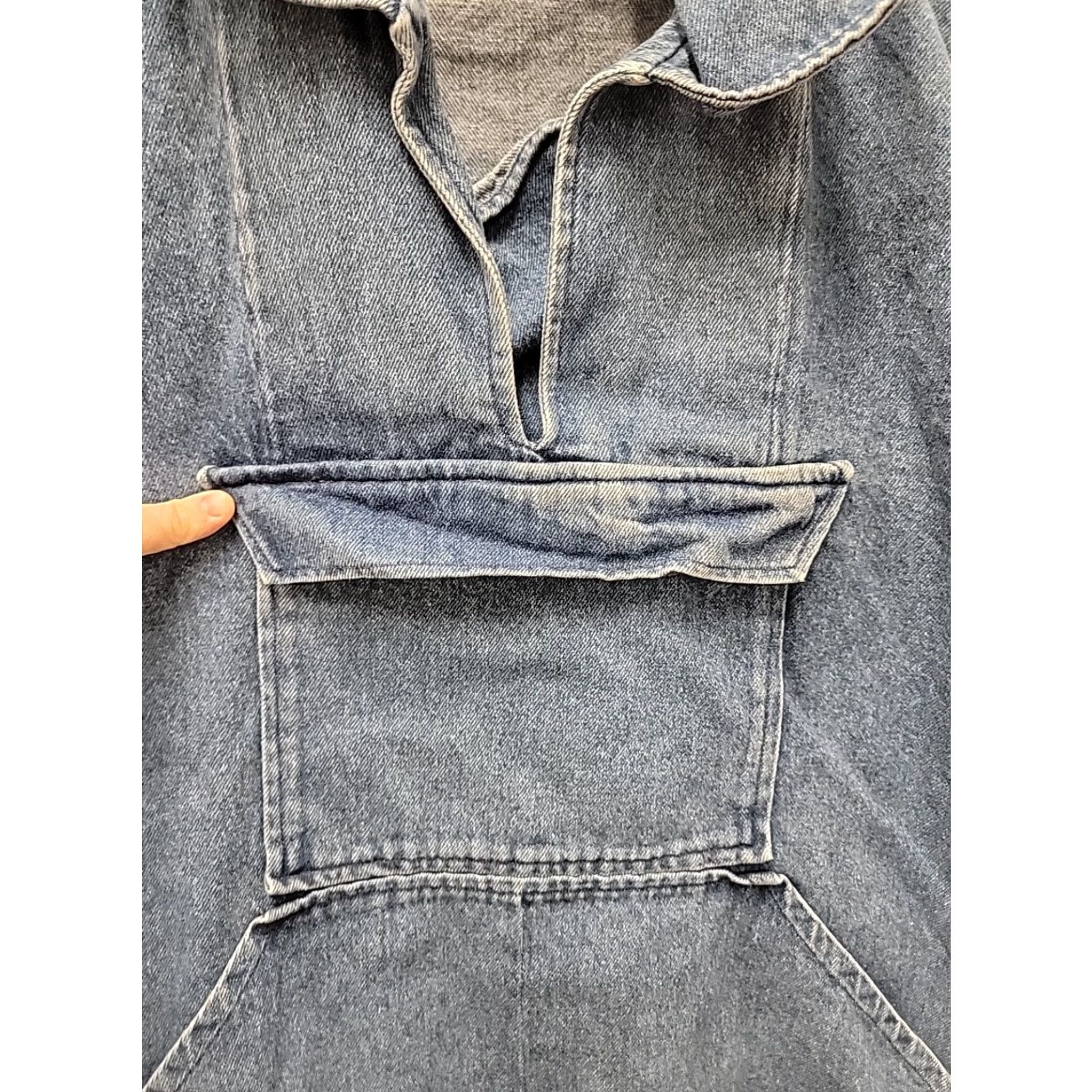 Denime VINTAGE Kinsale Denim Smock Shirt Mens M Blue Denim Pullover Smock (Used, Distressed) Size US M / EU 48-50 / 2 - 2 Thumbnail
