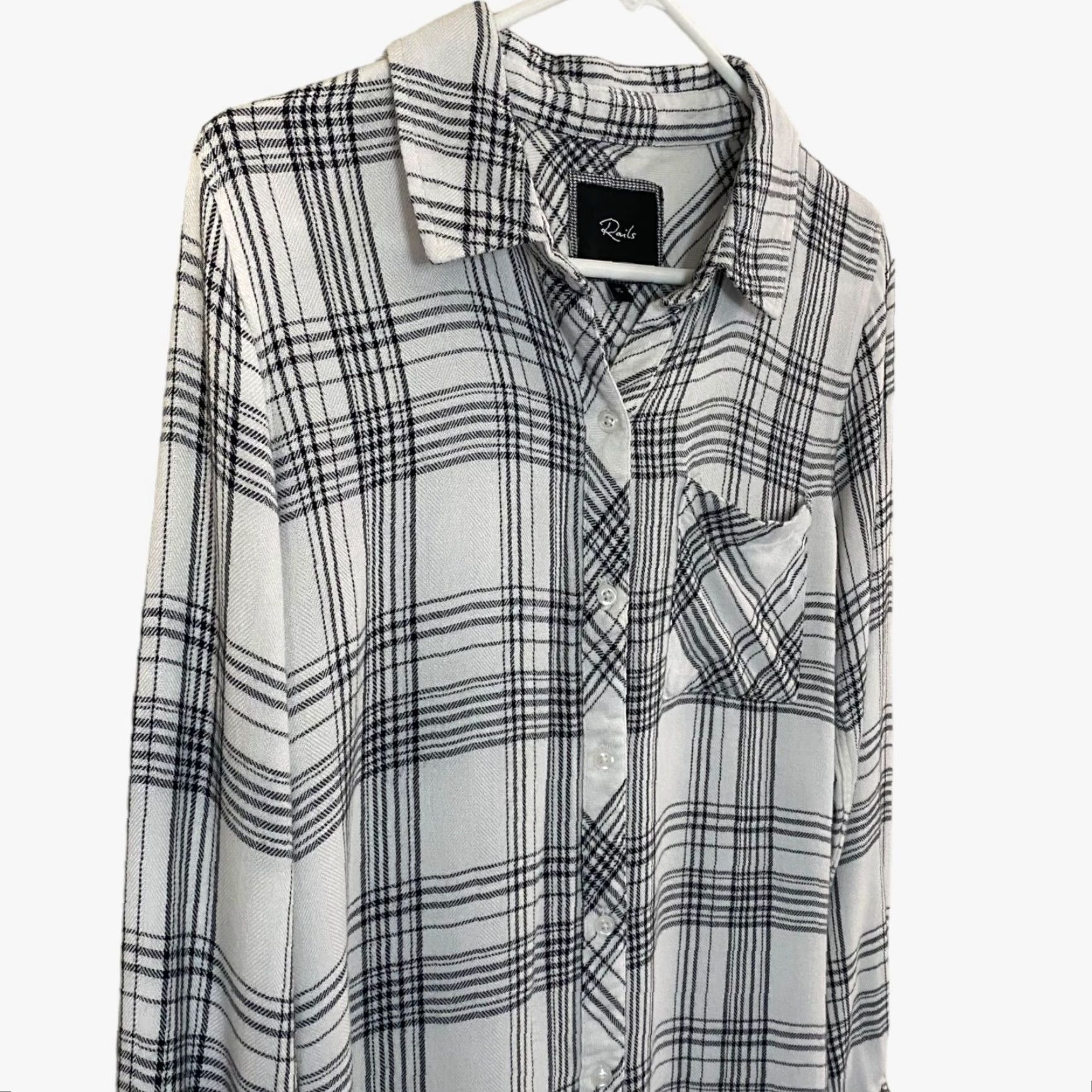 Rails VINTAGE Rails Hunter Plaid Button-Up Shirt Women's XS White Black Long-Sleeve Pocket Size XS / US 0-2 / IT 36-38 - 4 Thumbnail