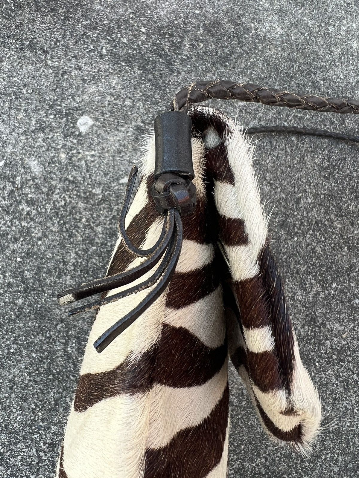 Leather Vintage J&M Davidson England Zebra Leather Sling Bag Size ONE SIZE - 14 Thumbnail