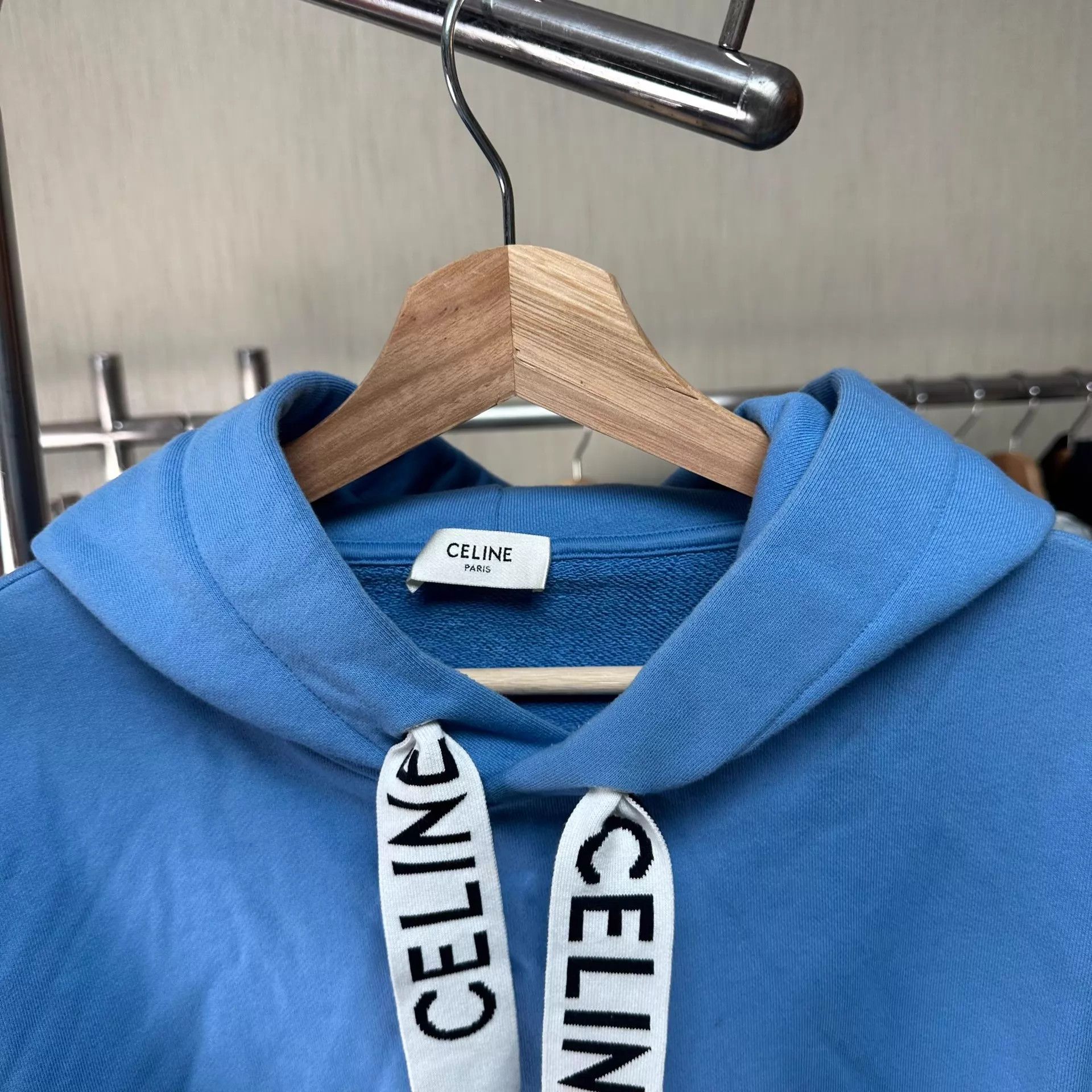 Celine CELINE Logo Print Hoodie Men's Gray Blue M Size US M / EU 48-50 / 2 - 4 Thumbnail