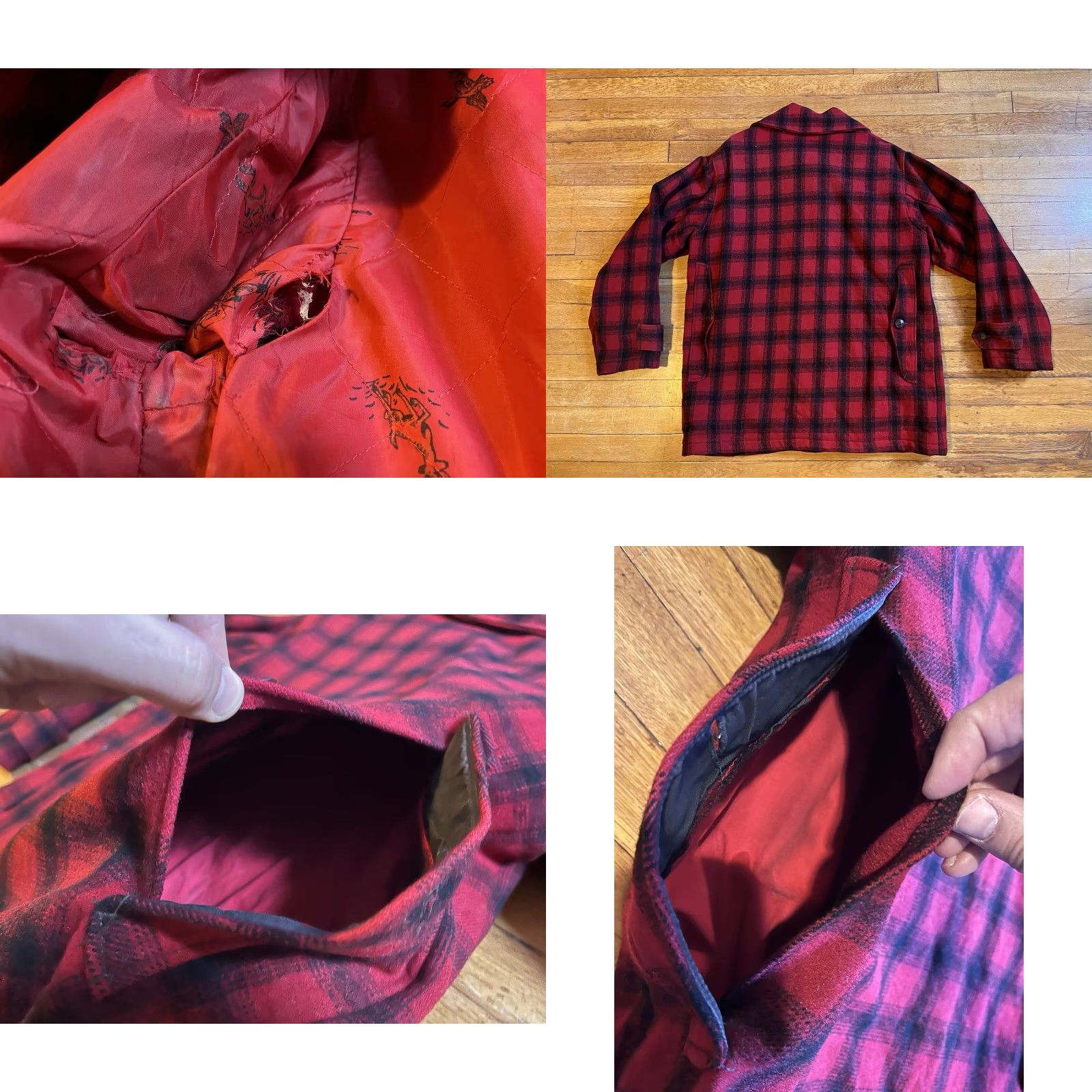 Vintage VINTAGE Woolrich Jacket Overcoat Plaid Wool Buffalo Red Black Mens 40 Woolrich Woolen Mills Retro Hunting Casual Workwear Size US XXS / EU 40 - 9 Thumbnail