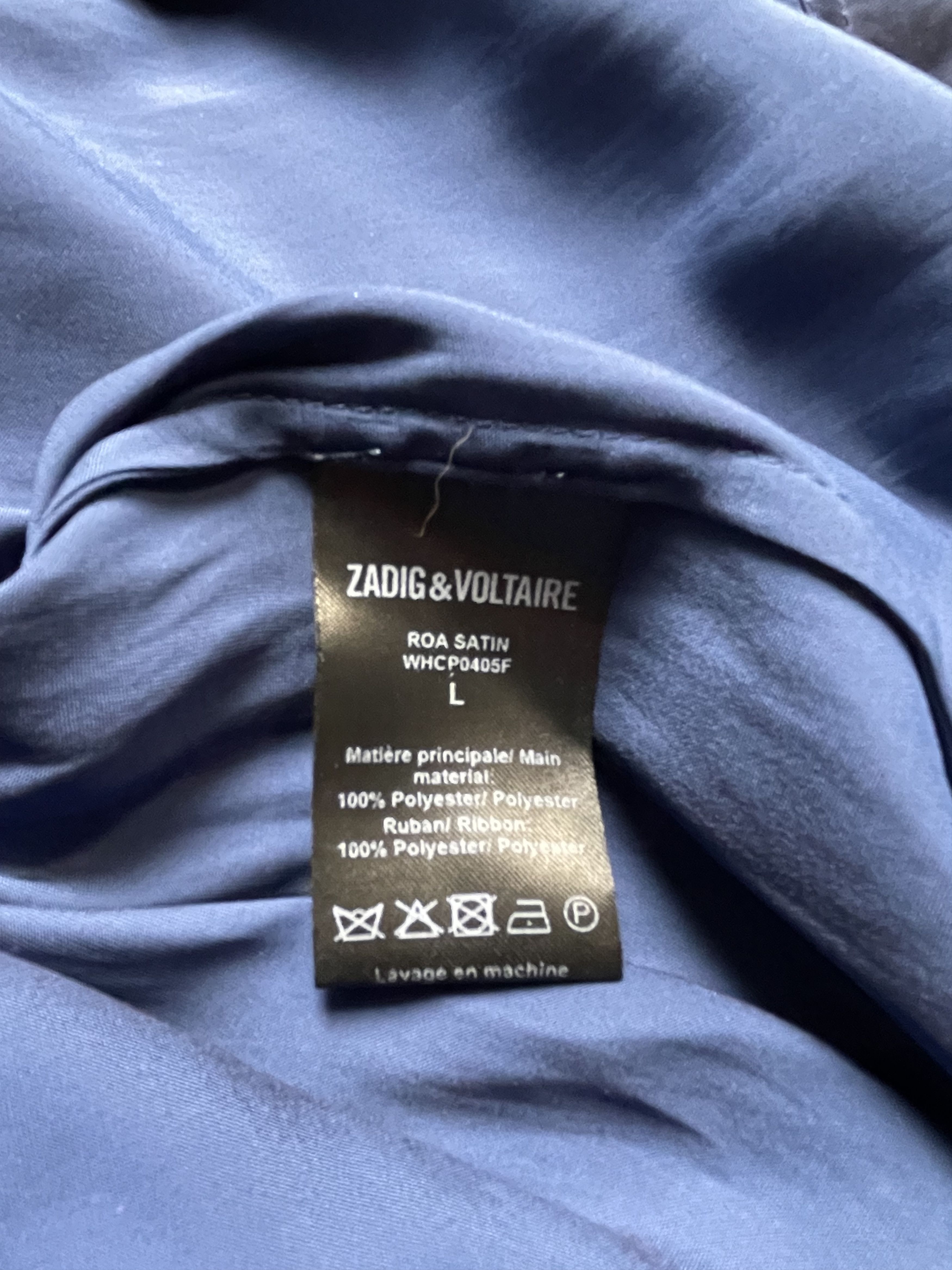 Zadig & Voltaire Zadig & Voltaire Blue Satin Midi Dress Size L Size L / US 10 / IT 46 - 10 Thumbnail