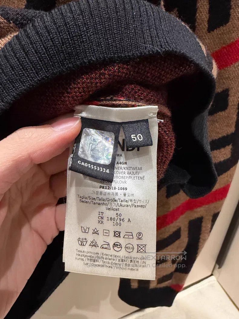Fendi Fendi Full print logo wool knit sweater Size US M / EU 48-50 / 2 - 5 Thumbnail