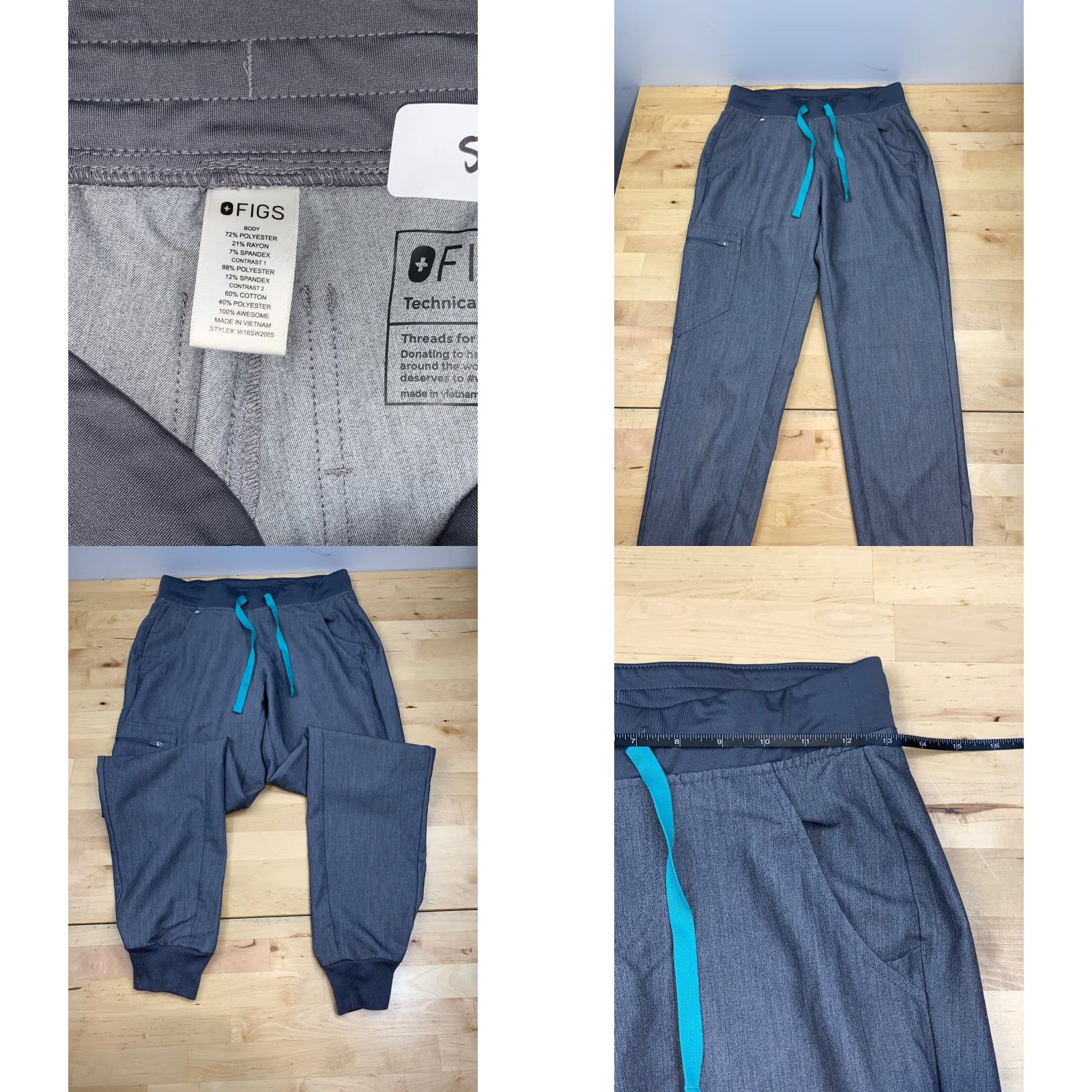 Vintage Womens Figs Scrubs Set XS Charcoal Casma Top Zamora Joggers Medical Work XS Gray Size XS / US 0-2 / IT 36-38 - 8 Thumbnail