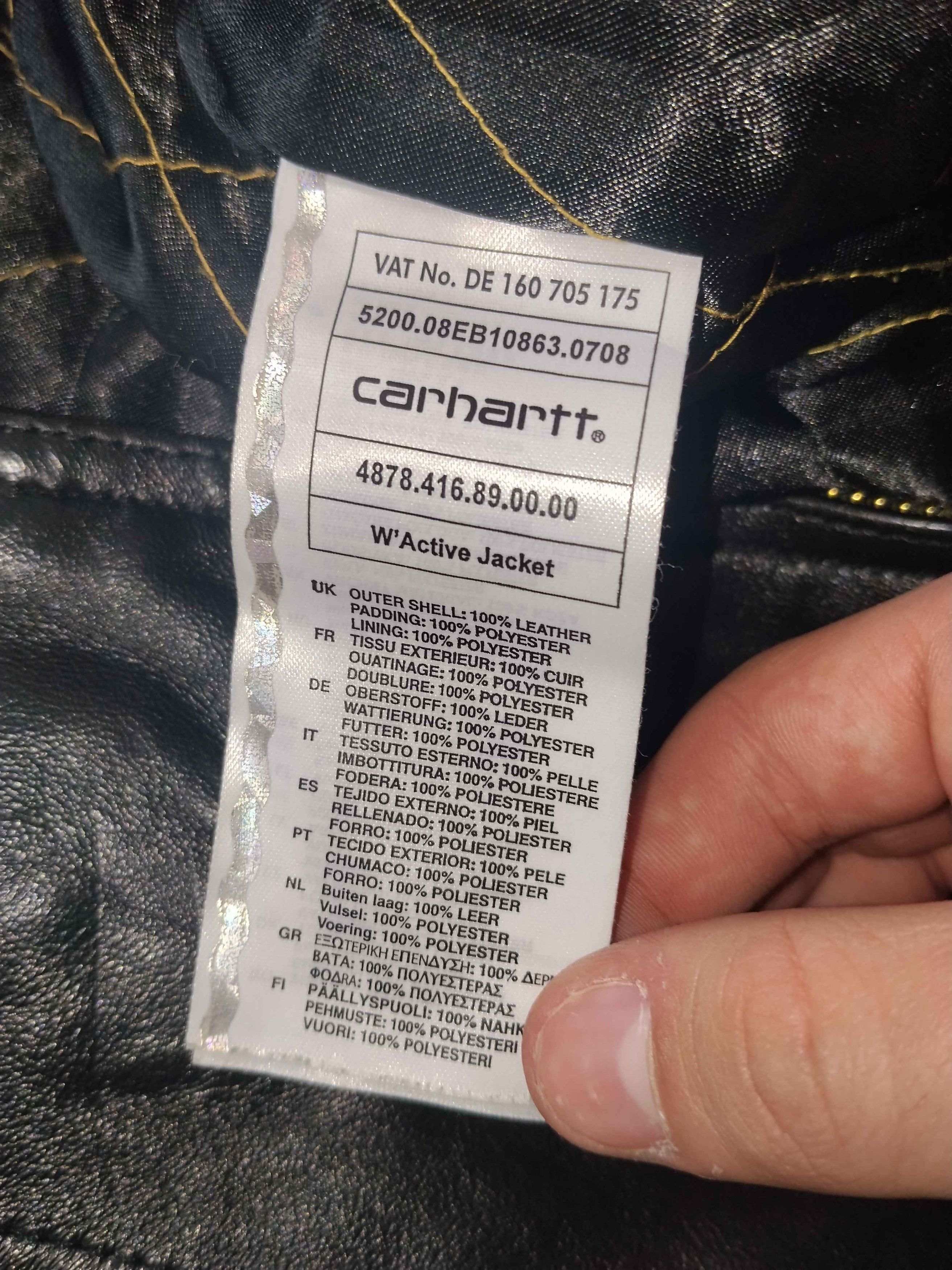 Carhartt Vintage Rare 2008-2009 Carhartt Black Bomber Leather Jacket Size S / US 4 / IT 40 - 4 Thumbnail
