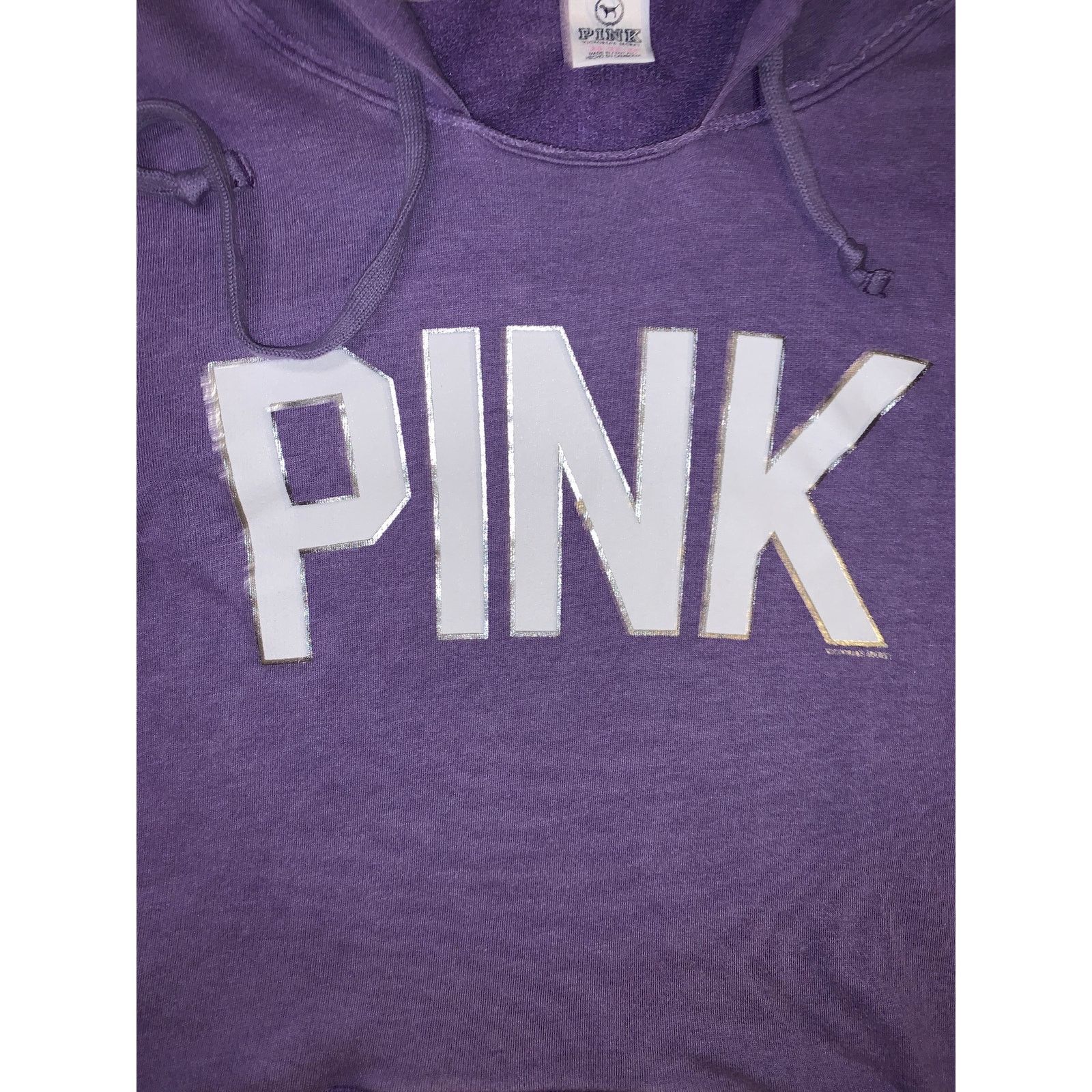 Victoria's Secret Victoria’s Secret PINK Hoodie XS Purple Spell Out Pullover Size XS / US 0-2 / IT 36-38 - 2 Thumbnail