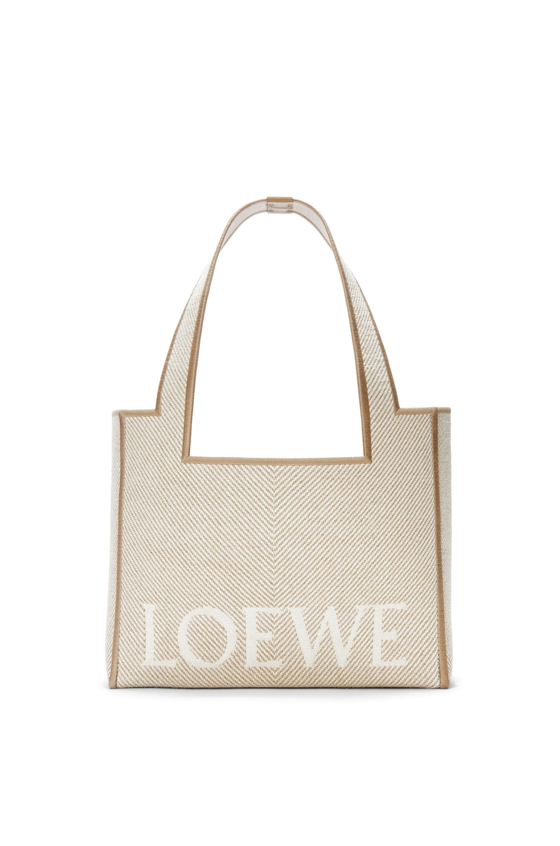 Loewe o1in1g0426 Size: OS / Medium Font Tote Bag in Ecru Size ONE SIZE - 1 Thumbnail