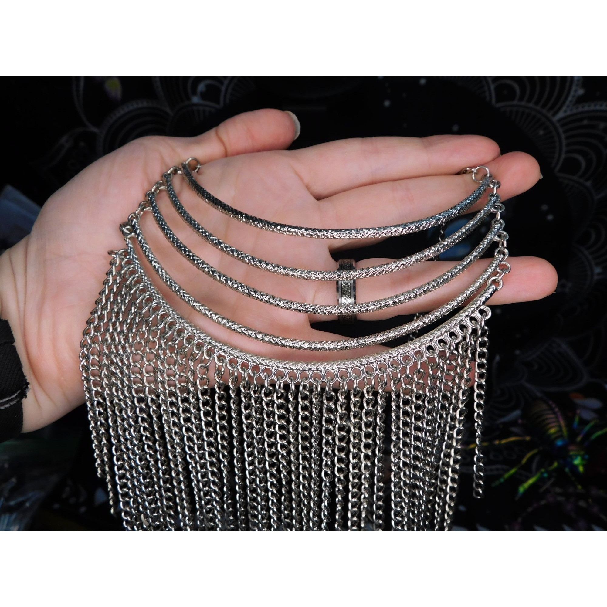 Other Silver Tone Cascading Fringe Chain Necklace Size ONE SIZE - 4 Thumbnail