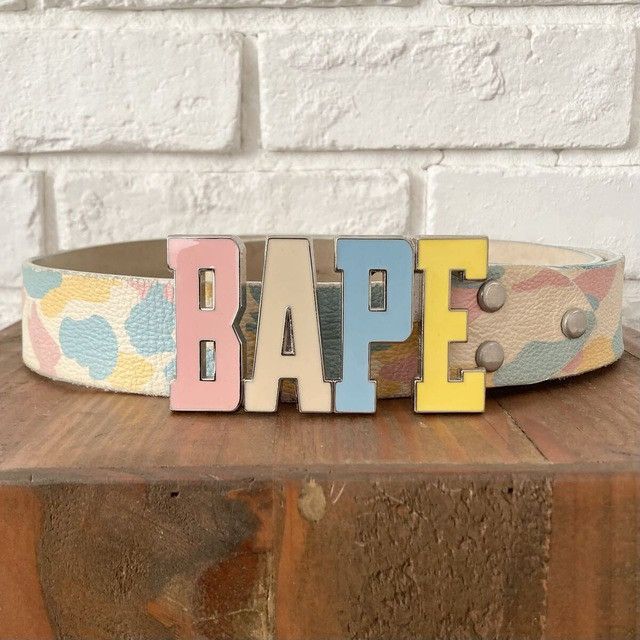 BAPE Multi Camo Leather Belt Candy Camo a bathing ape NIGO