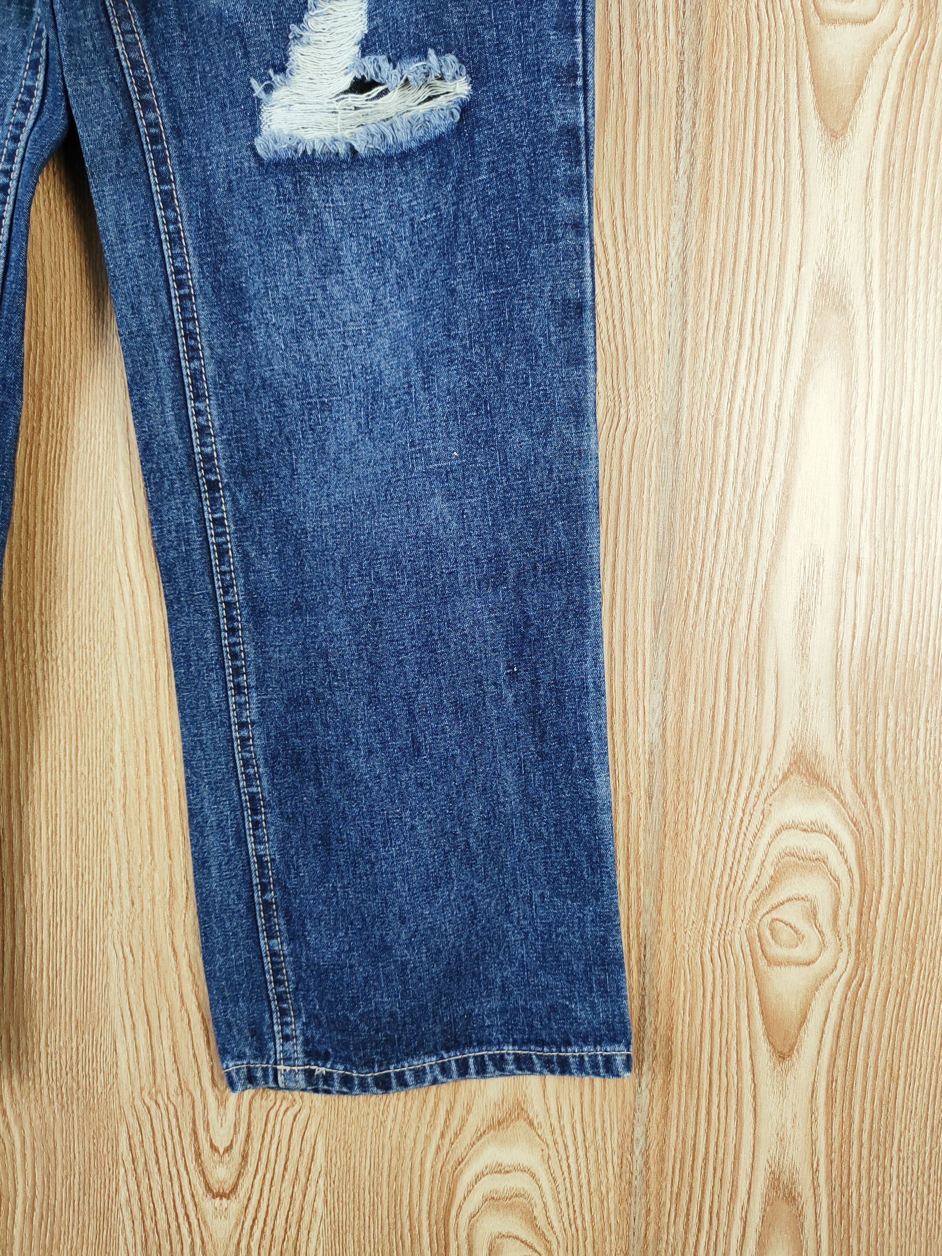 Japanese Brand Private Pause Blue Distressed Ripped Jeans #W386 Size US 28 / EU 44 - 6 Thumbnail
