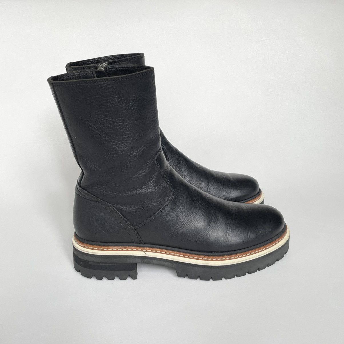 Ann Demeulemeester Black Leather ‘Tucson’ Combat Boots Size US 10 / IT 40 - 3 Thumbnail