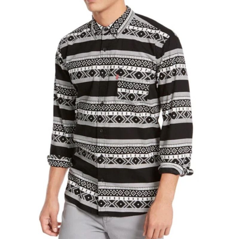 Levi's Levis Men Norte Geo-Stripe Southwestern Aztec Button Shirt M Size US M / EU 48-50 / 2 - 1 Thumbnail