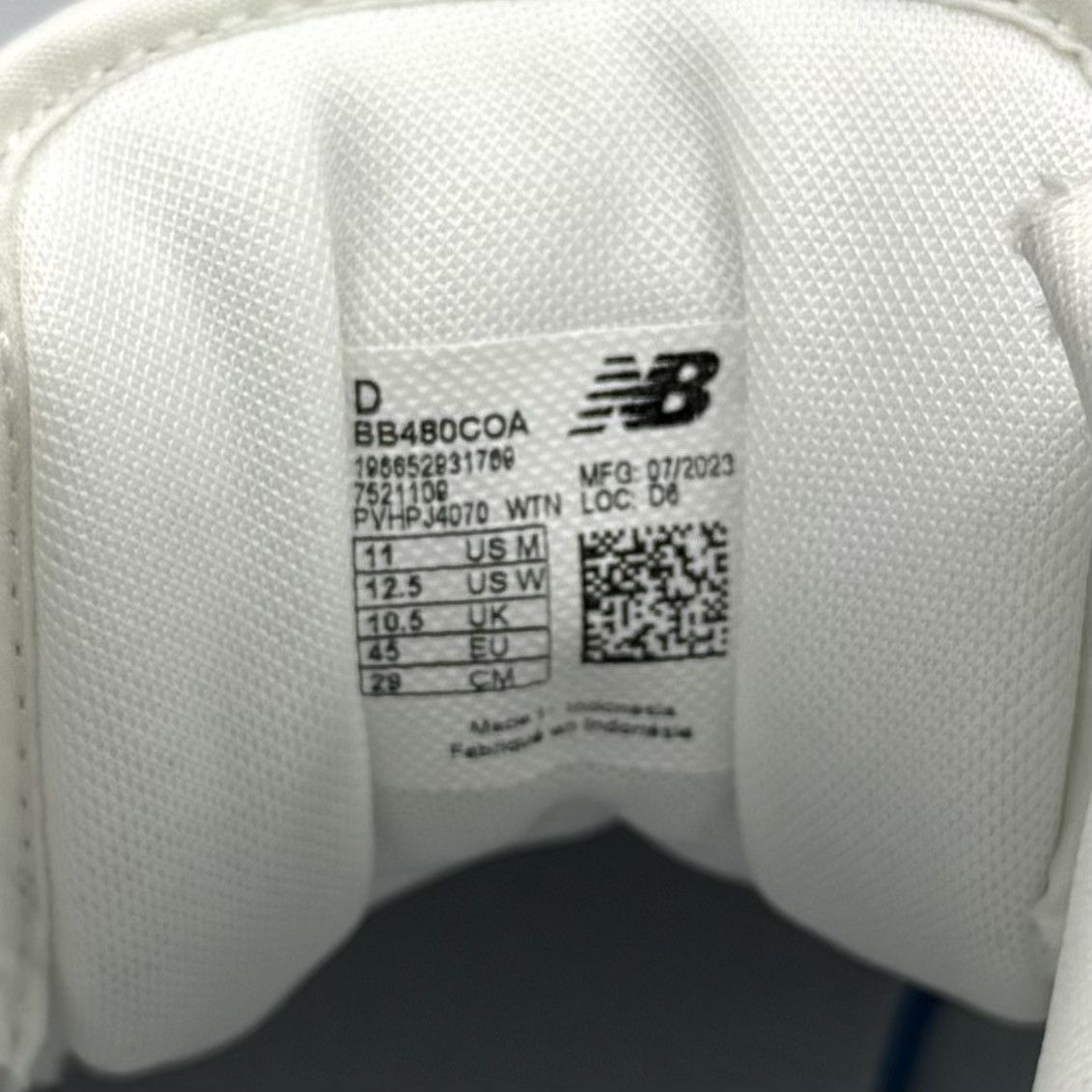 New Balance New Balance 480 White Black High Top Basketball Sneakers Size US 11 / EU 44 - 3 Thumbnail