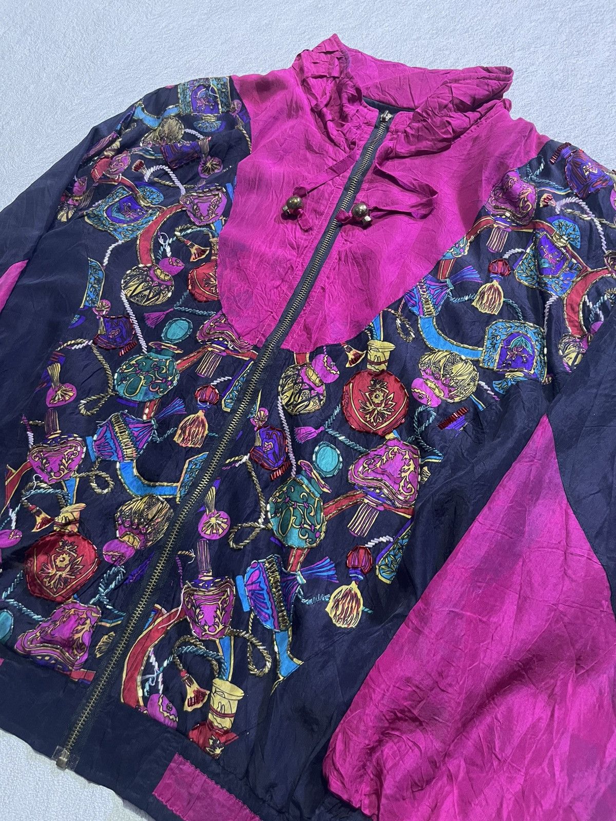 Hysteric Glamour Y2K THIN JACKET WITH TWO-COLOR GLITTER ORNAMENTAL MOTIF Size US L / EU 52-54 / 3 - 3 Thumbnail