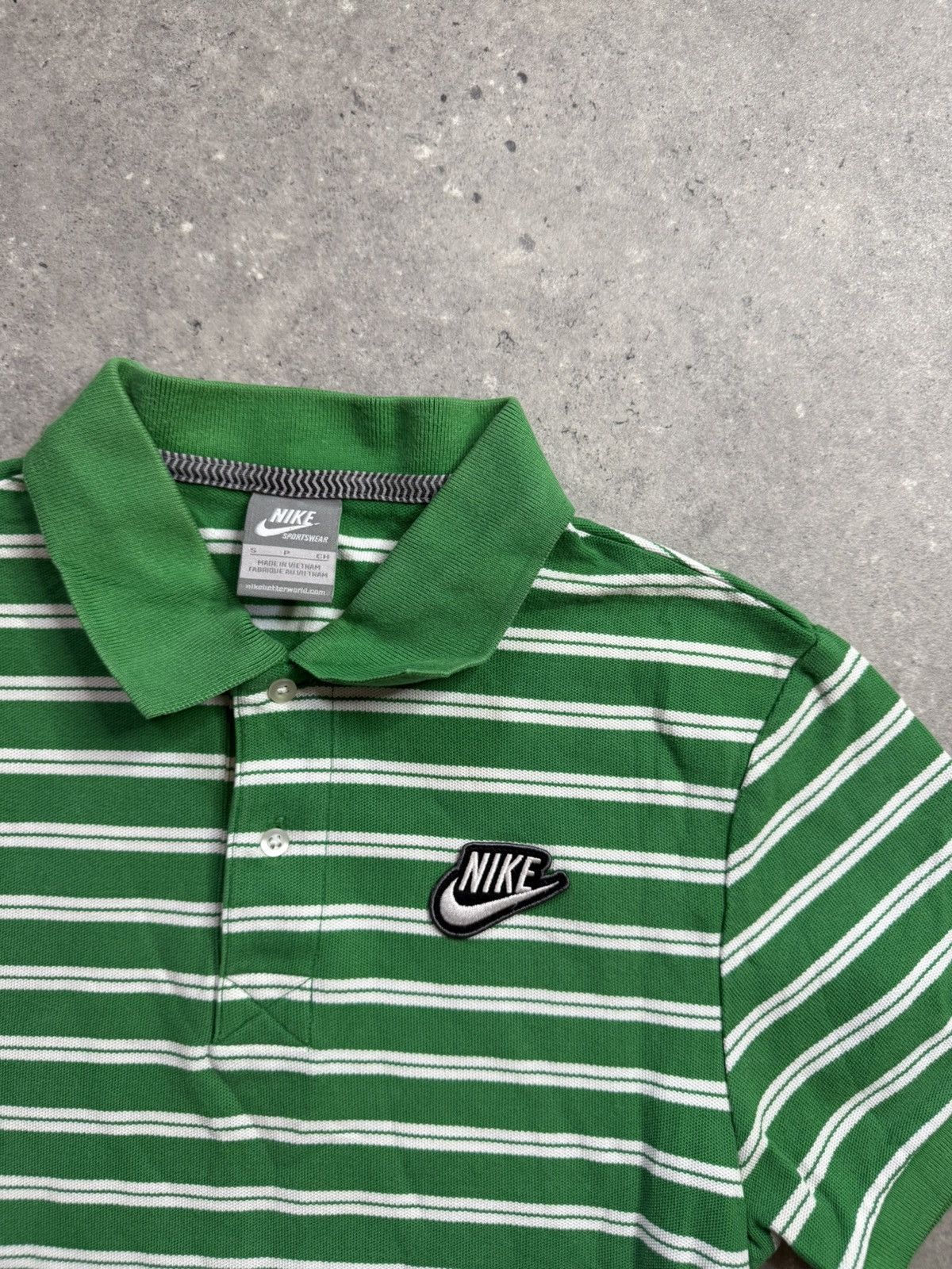 Nike Nike Sportswear Green Striped Polo Shirt S Size US S / EU 44-46 / 1 - 3 Thumbnail