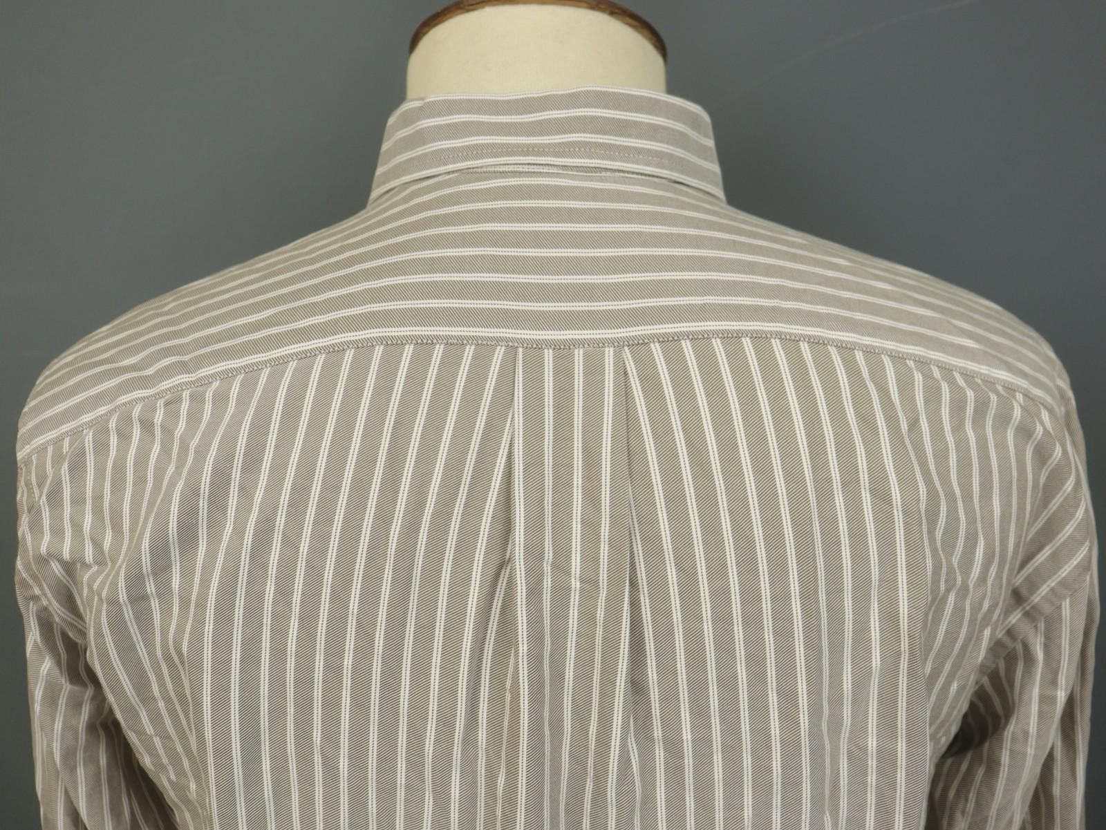 Ermenegildo Zegna Zegna Brown Striped Chest Pocket Button Down Shirt Size L Size US L / EU 52-54 / 3 - 10 Thumbnail