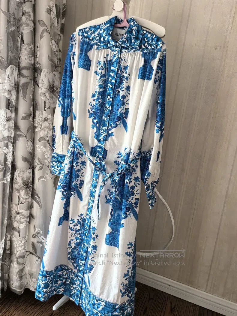 Valentino Valentino Blue and white porcelain dress Size S / US 4 / IT 40 - 1 Thumbnail