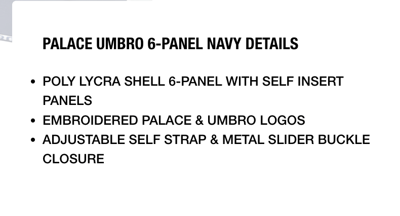 Palace Palace / Umbro 6-Panel Navy | Grailed