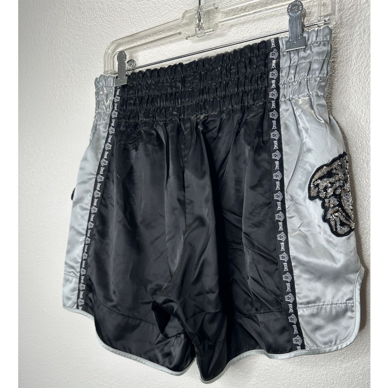 Versace Versace Muay Thai Boxing Shorts Black & Silver Sequin 48 / M Size US 32 / EU 48 - 6 Thumbnail