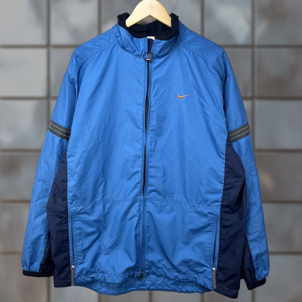 VINTAGE Nike 90s F.I.T. Windbreaker Jacket XL Men Blue Windbreaker 90s Nike Mens XL