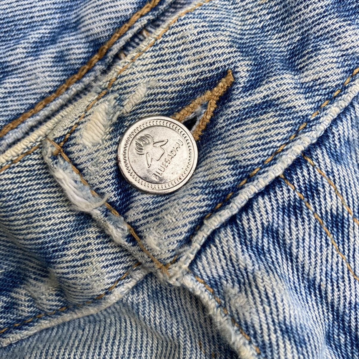 Handmade 🇯🇵 BLUESHADU JAPANESE KOI FISH DISTRESSED DENIM PANTS Size US 33 - 15 Thumbnail