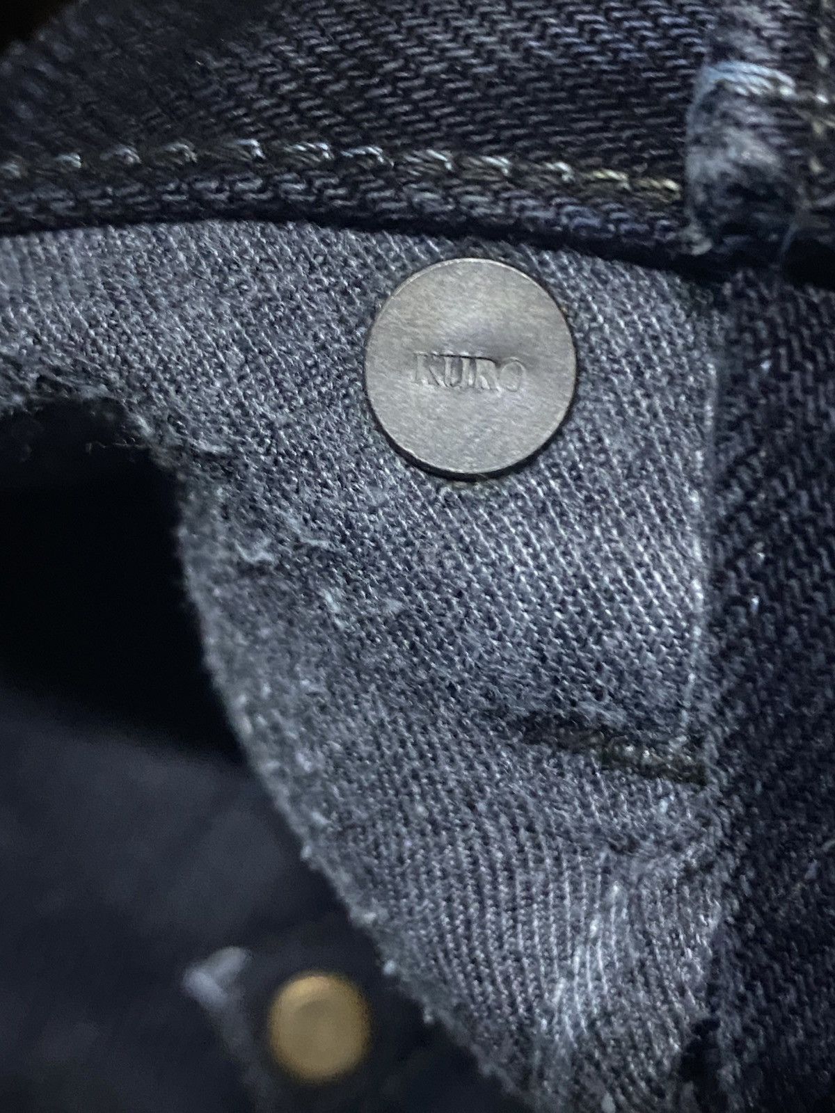 KURO Vintage Kuro Sewing Wash Black Selvedge Skinny Jeans Size US 30 / EU 46 - 12 Thumbnail