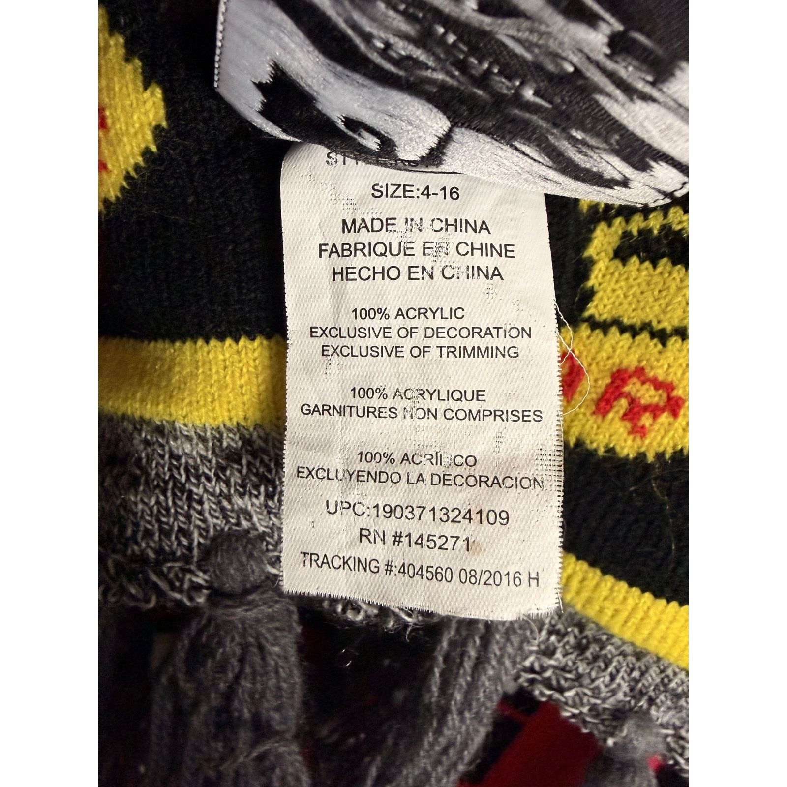 Warner Bros Harry Potter Gryffindor Spell Out Crest Acrylic Scarf Size ONE SIZE - 6 Thumbnail