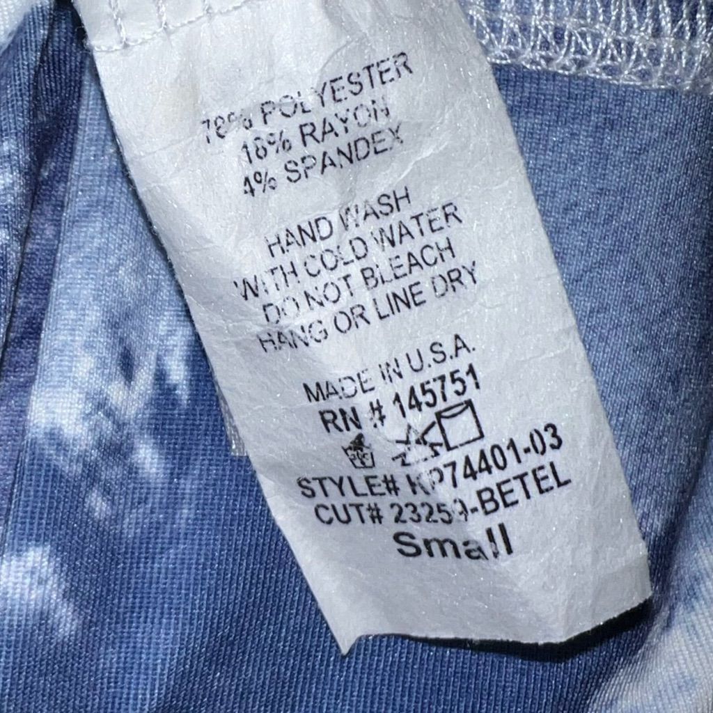 Preach Peach Love California, Blue & White Tie Dyed Boho Hippy Legg Size 27" / US 4 / IT 40 - 8 Thumbnail