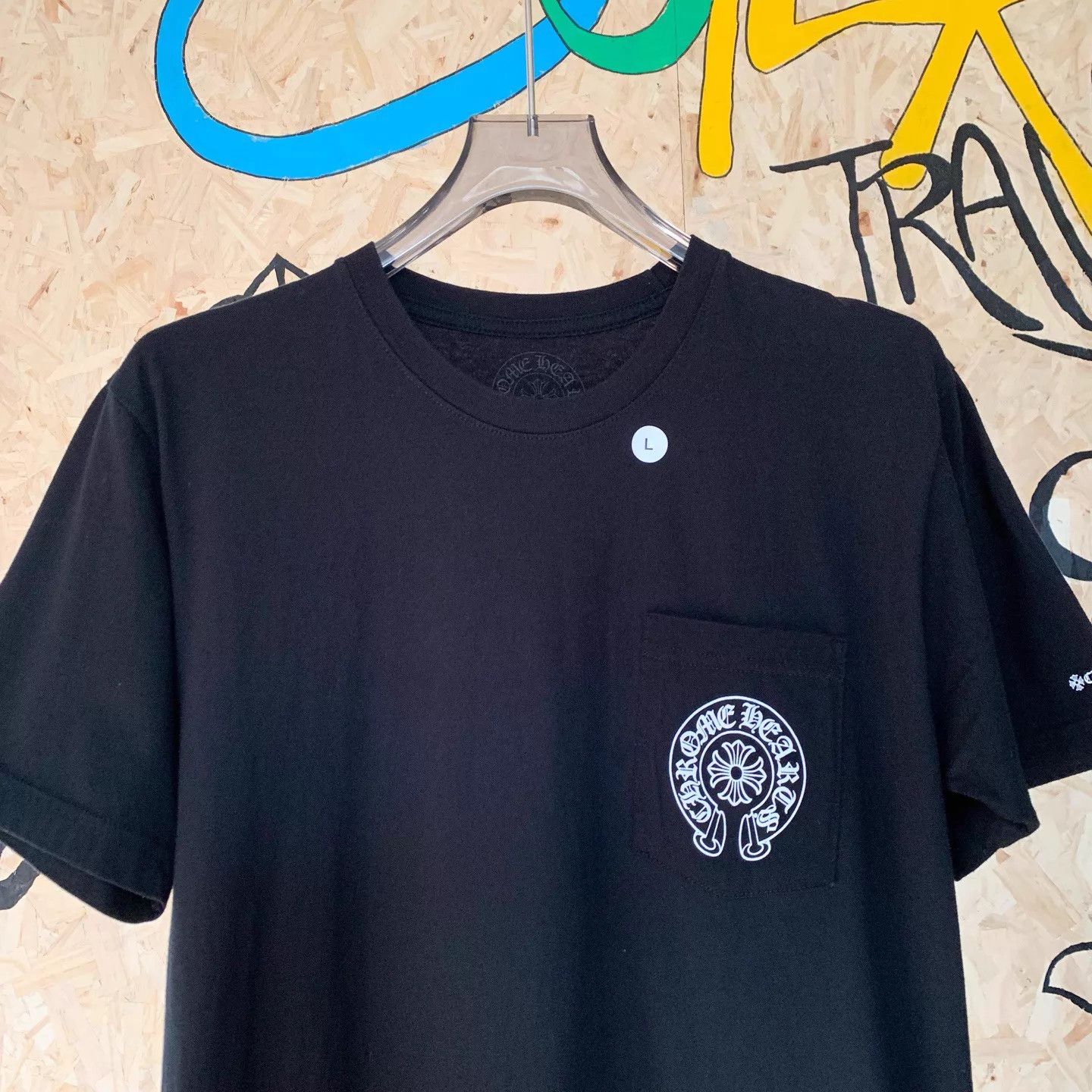 Chrome Hearts Chrome Hearts Black Horseshoe Logo Pocket Short Sleeve T Size US L / EU 52-54 / 3 - 3 Thumbnail