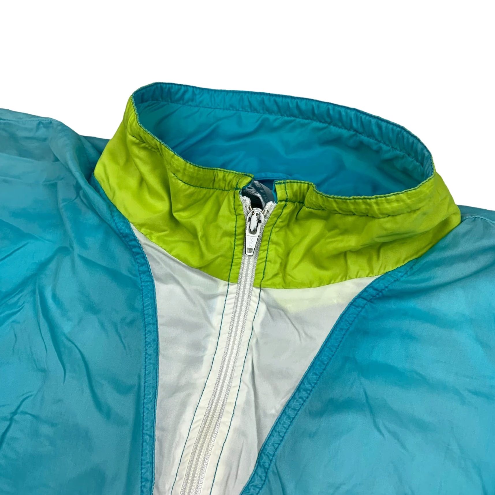 Adidas VINTAGE Adidas Women’s Trefoil Full Zip Track Jacket Neon Teal/Green Large Size L / US 10 / IT 46 - 2 Thumbnail