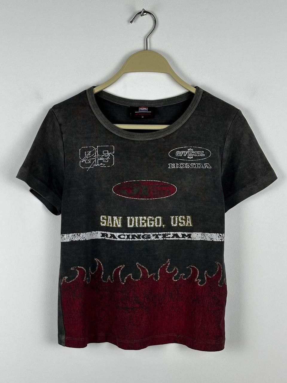 Honda × Vintage Vintage JT Racing Honda Flaming Crop Top Size M / US 6-8 / IT 42-44 - 1 Thumbnail