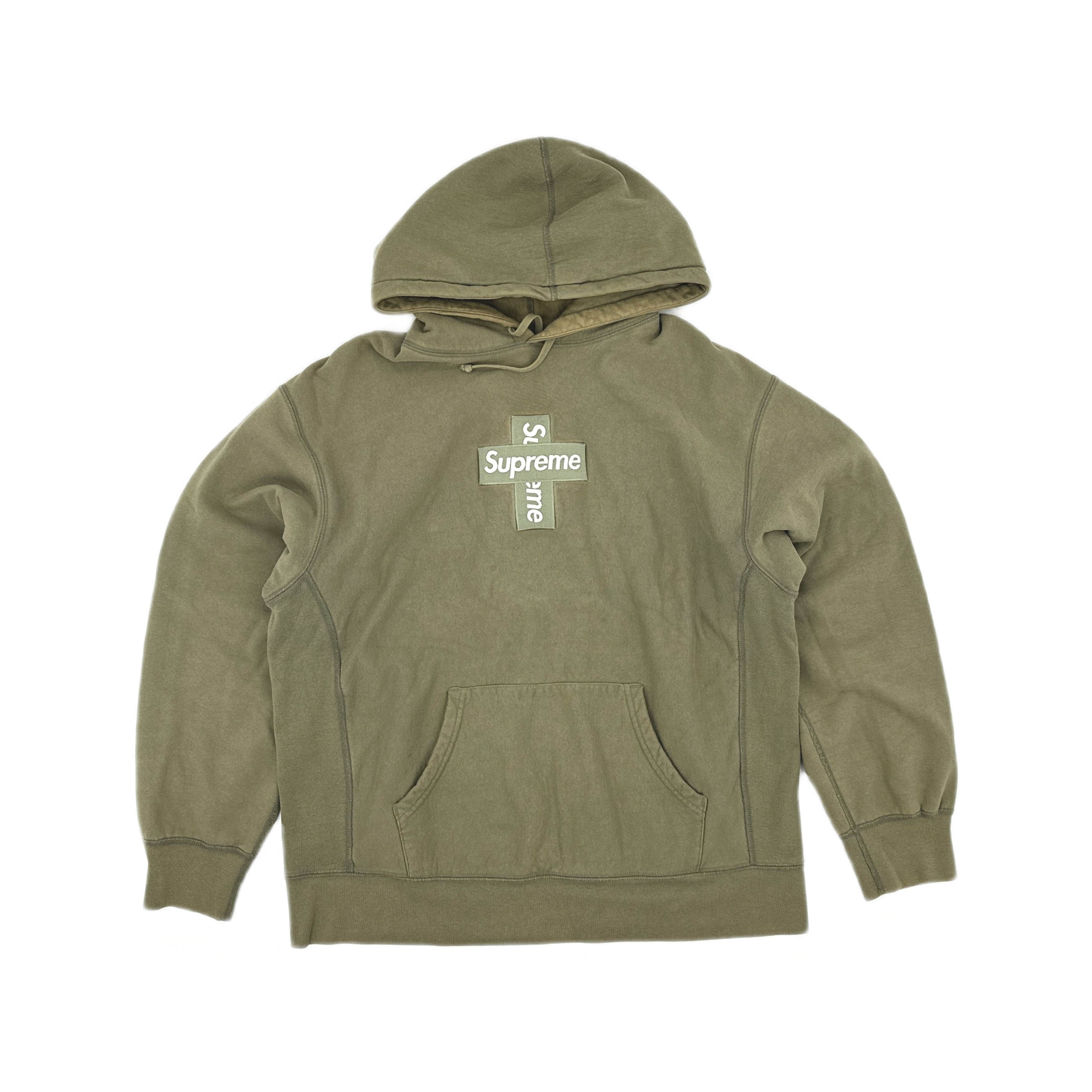 Supreme Supreme Cross Box Logo Hoodie Olive XL | Grailed