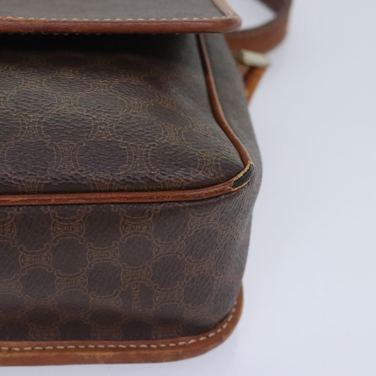 Celine CELINE Macadam Canvas Shoulder Bag Pvc Leather Brown Gold Size ONE SIZE - 14 Thumbnail