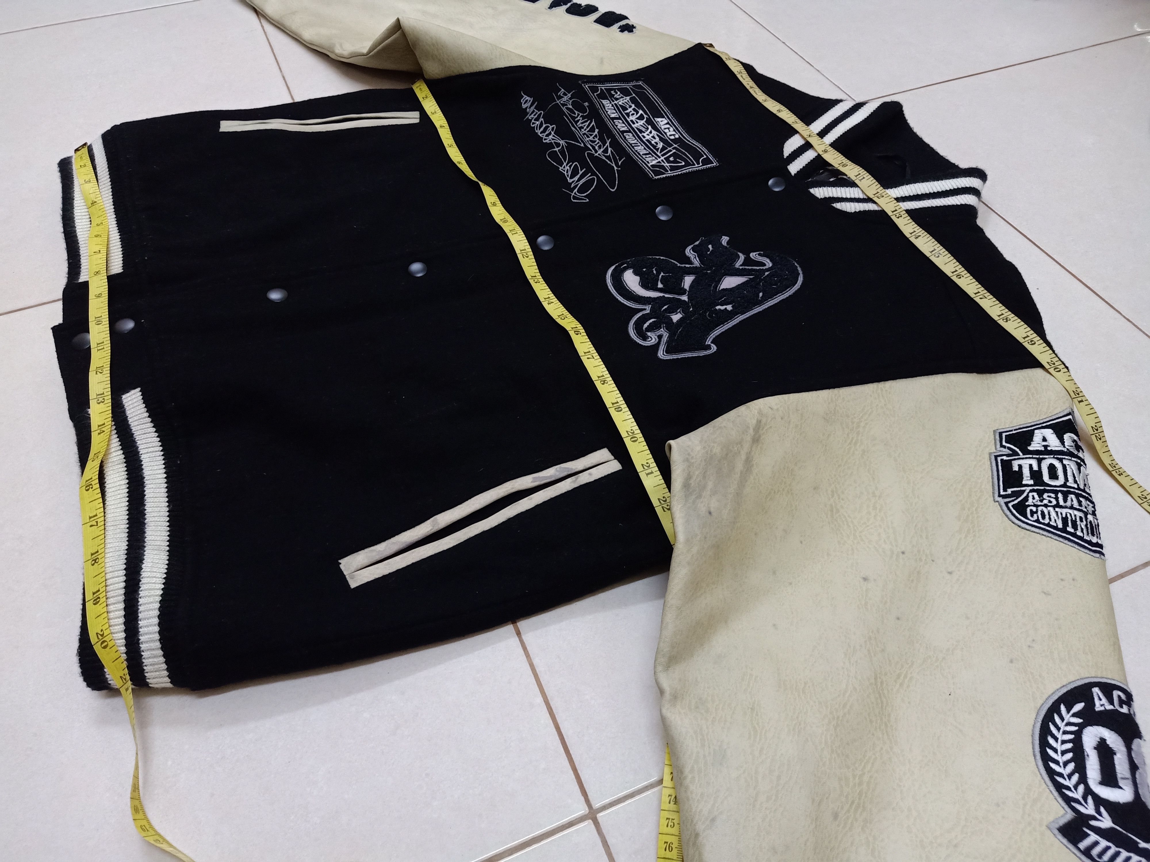 Japanese Brand ACC ASIAN CAN CONTROLERZ Leather Sleeves Varsity Jacket Size US L / EU 52-54 / 3 - 13 Thumbnail