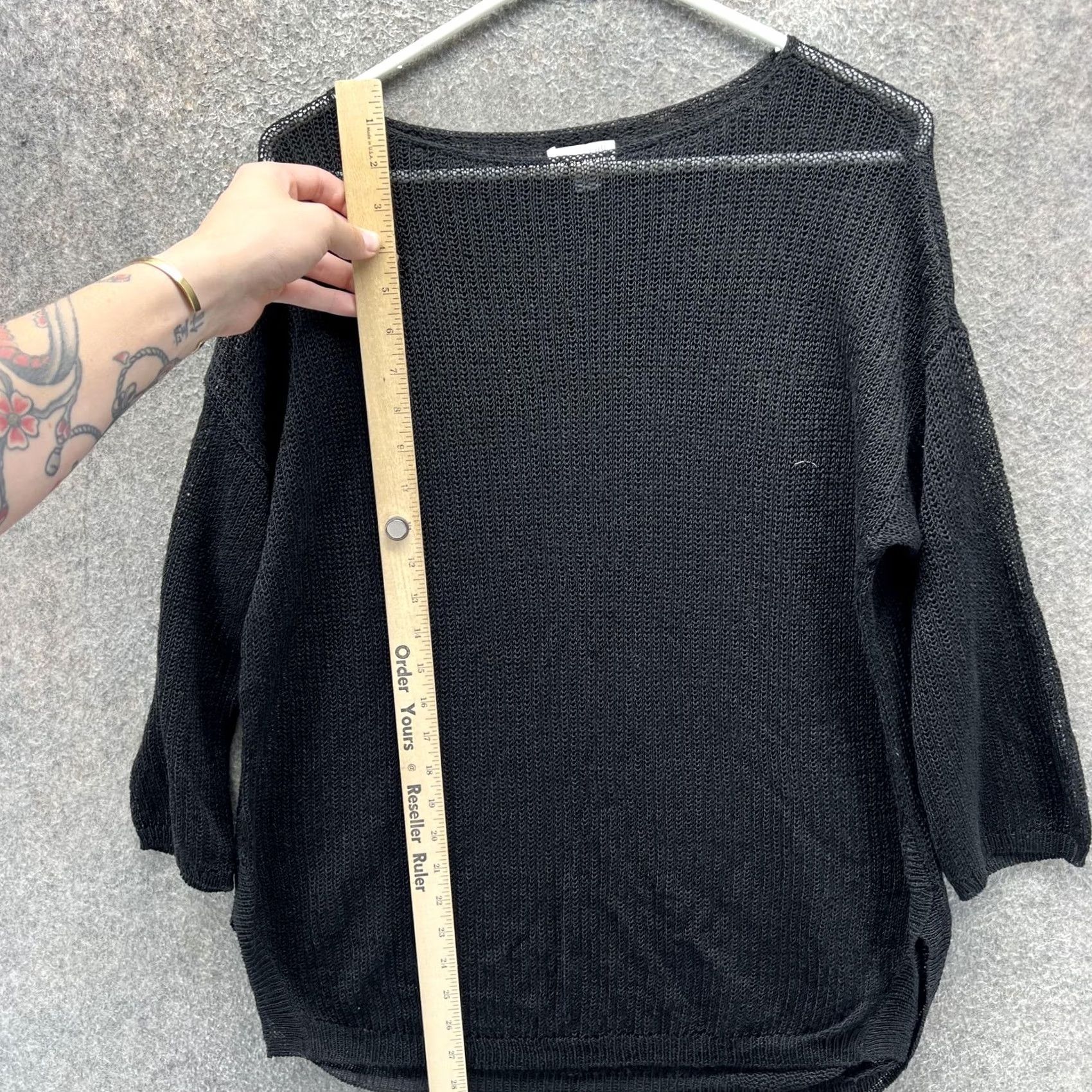 J. Jill J. Jill Sweater Womens Medium Black Knit Boat Neck 3/4 Sleeve Lightweight Pullover Knit Shirt Women’s Sweater Size M / US 6-8 / IT 42-44 - 4 Thumbnail
