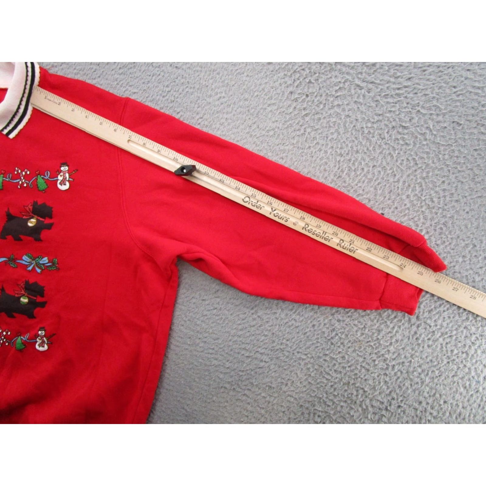 Vintage VTG YS America Christmas Sweatshirt Collared Red 2X Women Winter Pullover Dog Snowman 90s Size XXL / US 16-18 / IT 52-54 - 7 Thumbnail