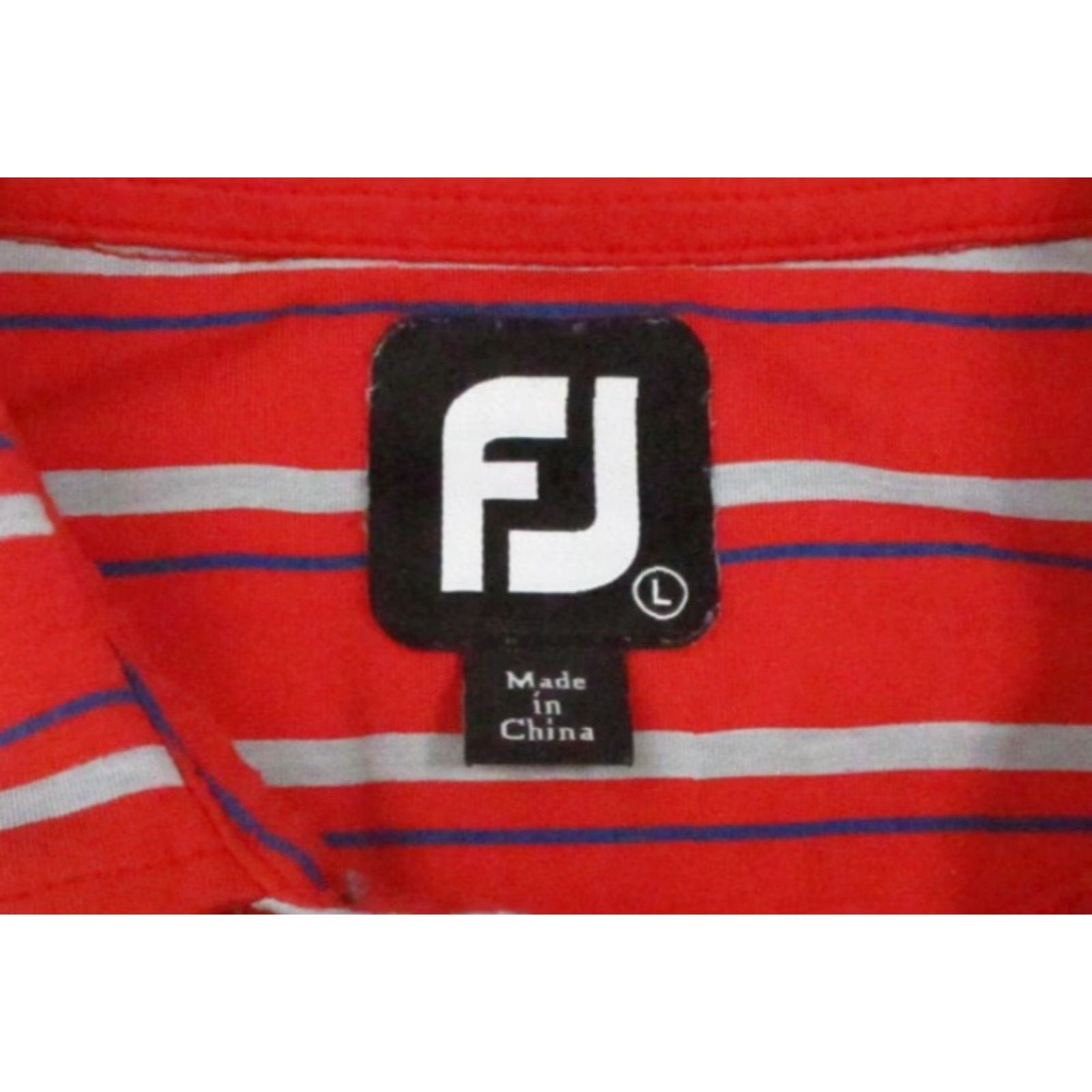 Footjoy FootJoy Polo Shirt Mens Large Red White Blue Stripe Performance Golf FJ Stretch Shirt Size US L / EU 52-54 / 3 - 5 Thumbnail