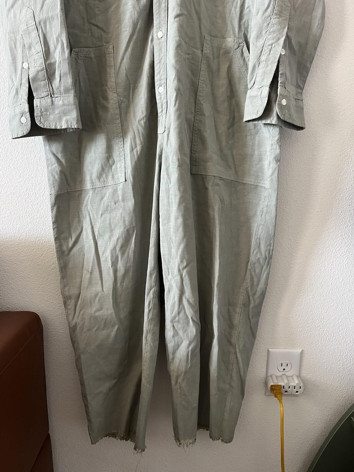 Frank & Eileen Frank & Eileen Linen Cotton Utility Jumpsuit XL Green Size 40" / US 18 - 2 Thumbnail