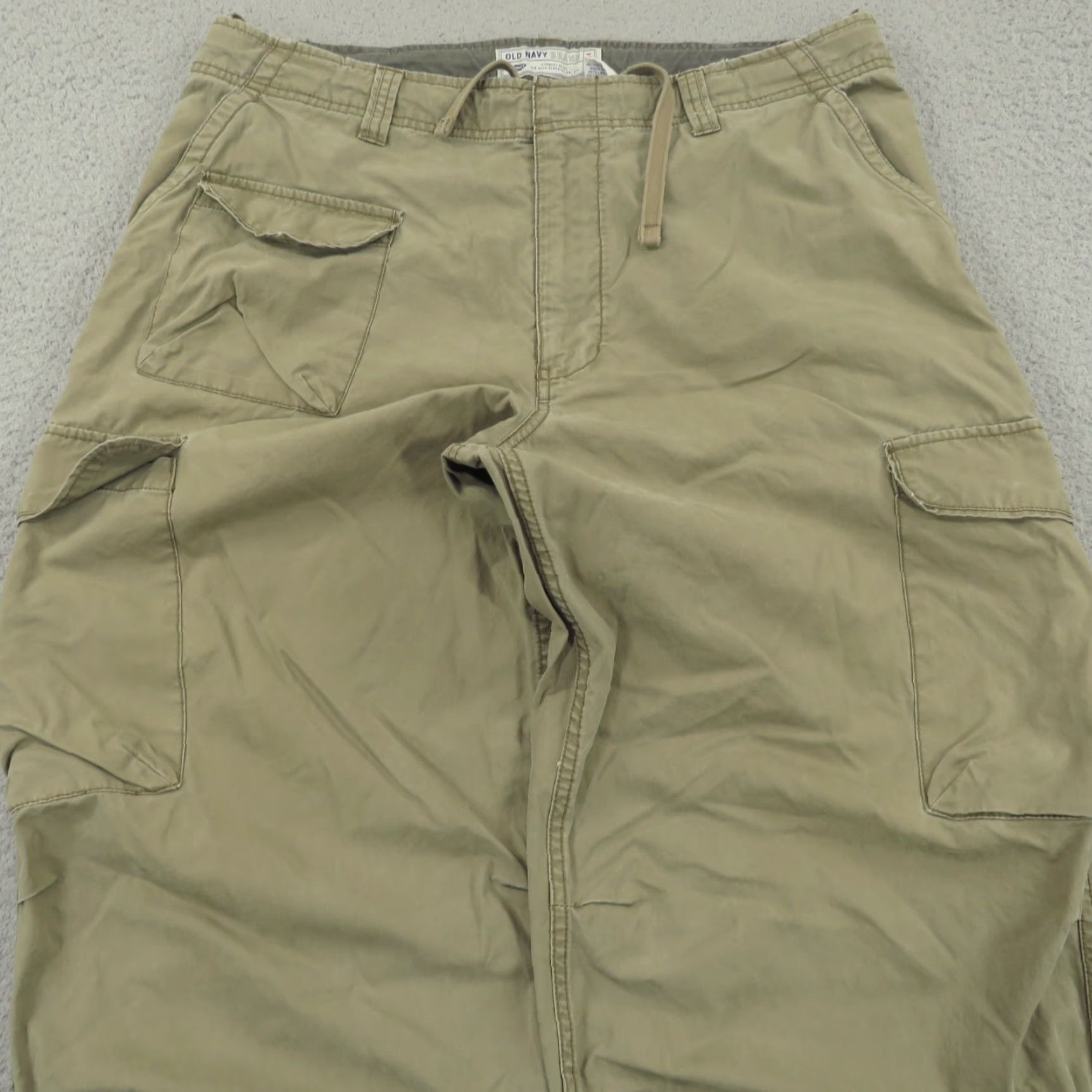 VINTAGE Old Navy Baggy Cargo Pants Mens 36 32 Inseam Brown Cotton