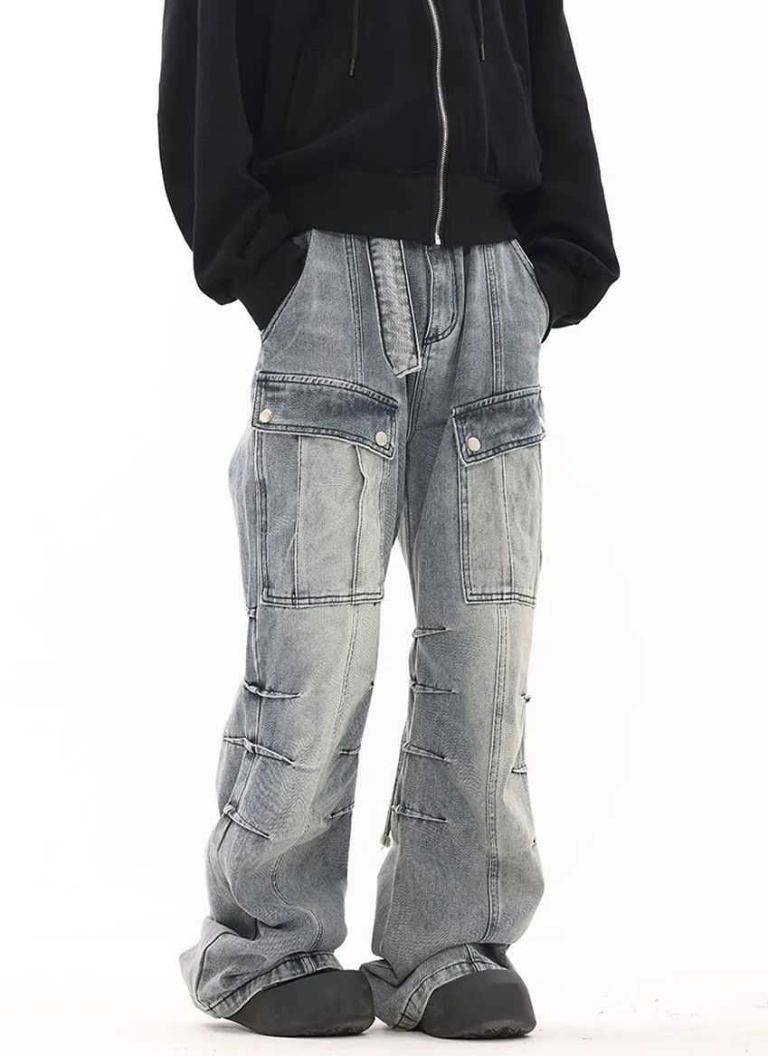 Japanese Brand × Jean Vintage street washed micro-flared jeans Size US 32 / EU 48 - 3 Thumbnail