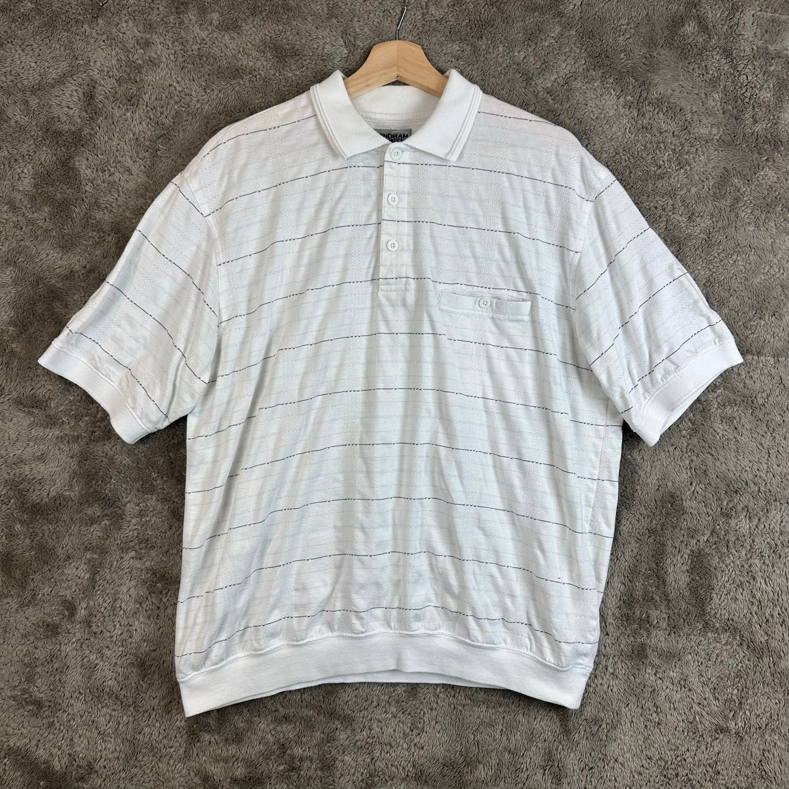 Other Vintage Banded Polo Shirt White Stripe Men's XL Knit Size US XL / EU 56 / 4 - 3 Thumbnail