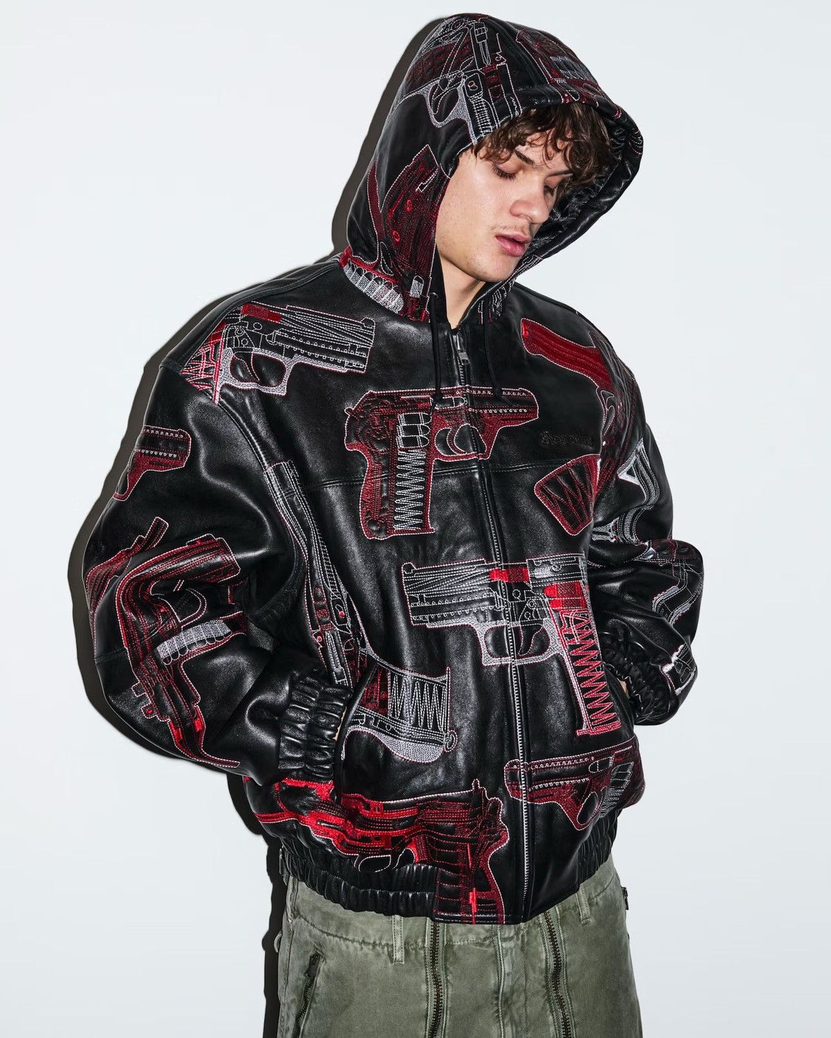 Supreme FW16 Court Cards Hooded Leather Jacket | Grailed